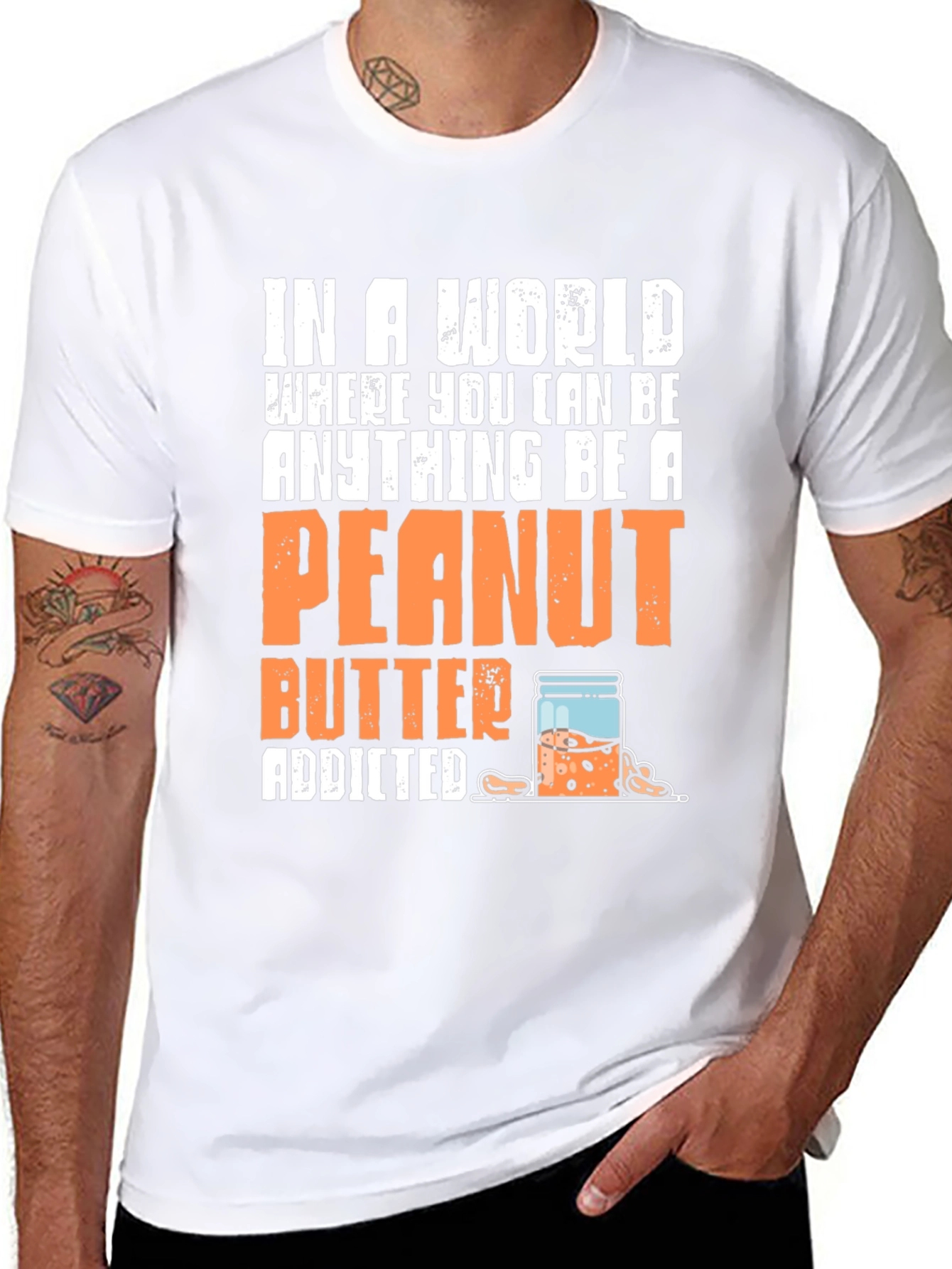 Black Peanut Butter Addicted Graphic Tee view 8