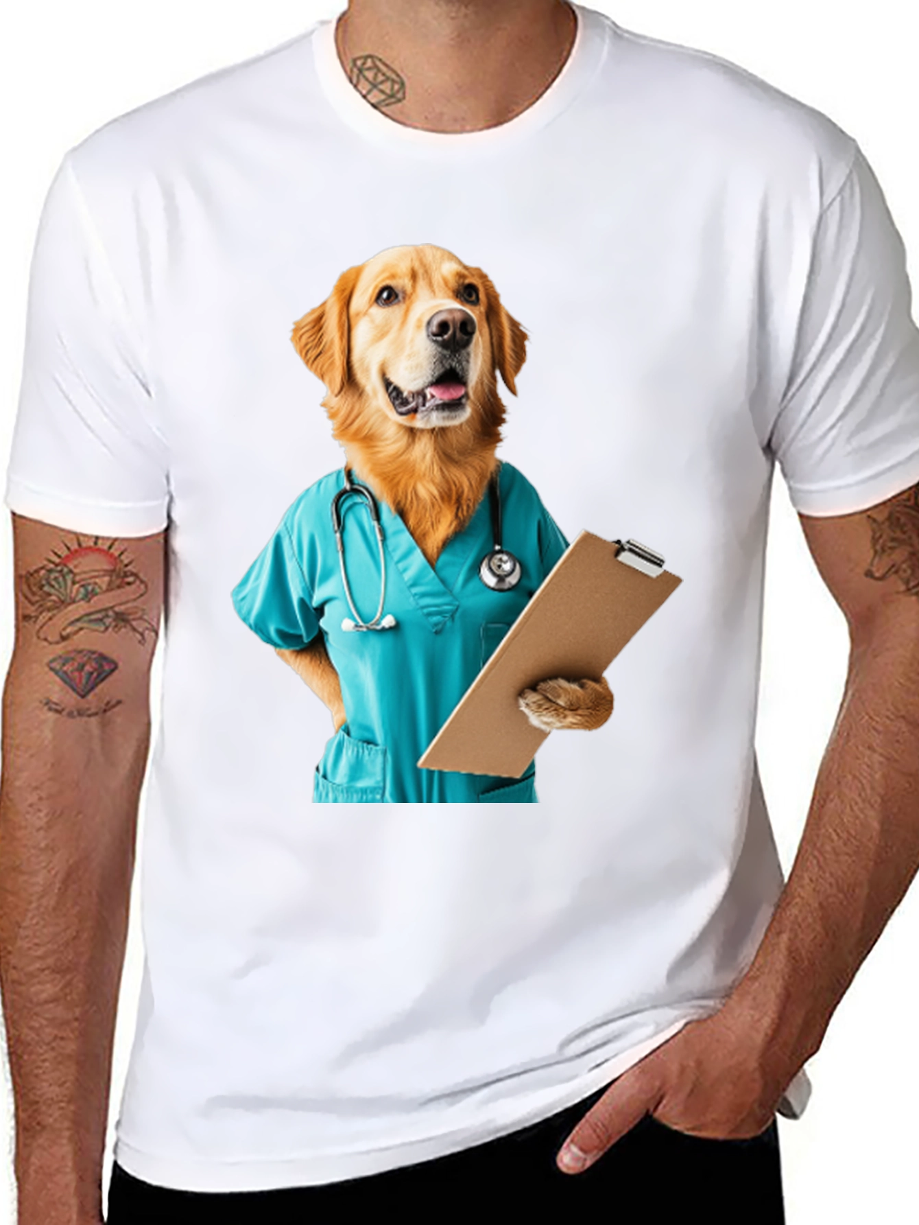 Black Dog Doctor Graphic Tee - Veterinary Humor T-Shirt view 8