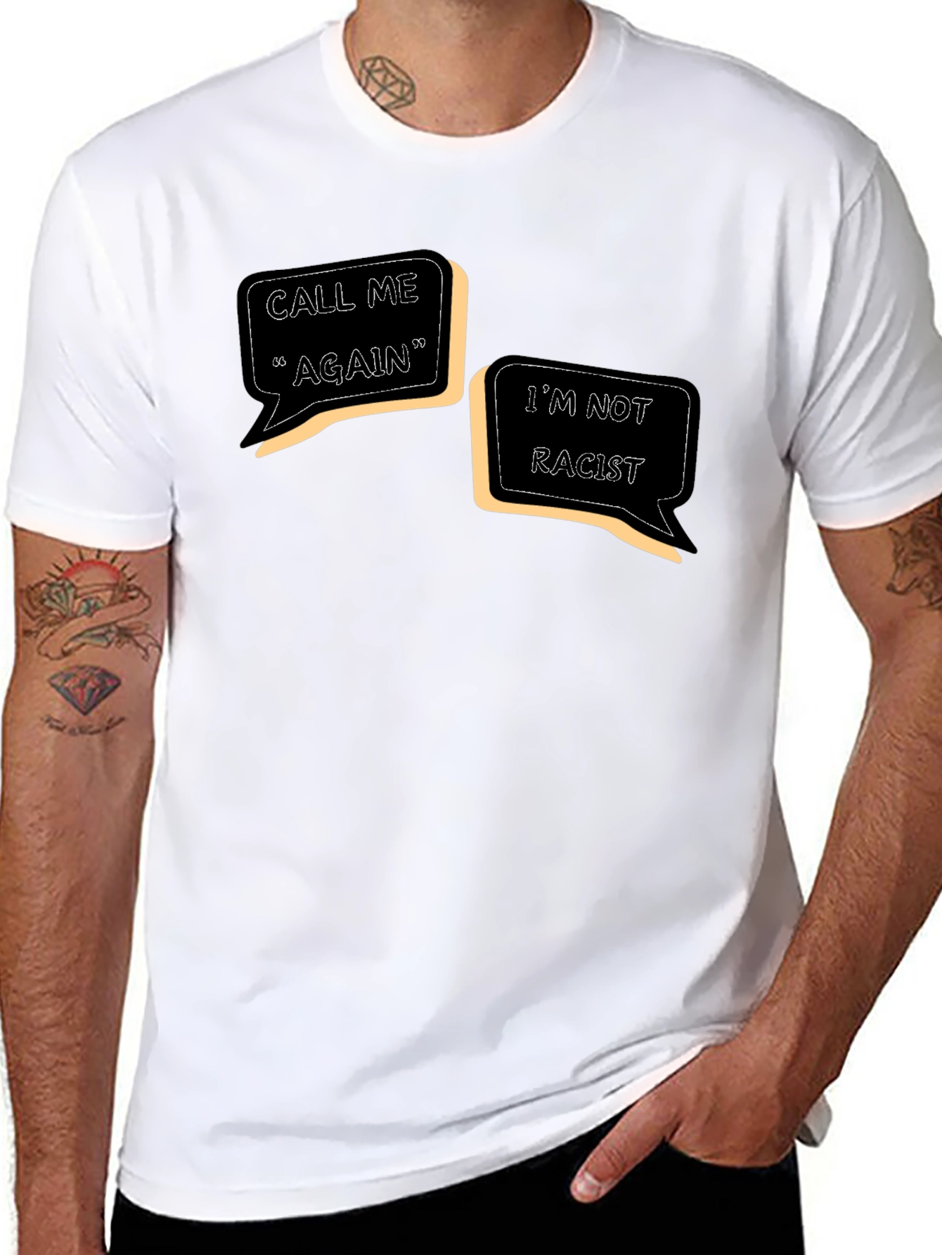 Black Call Me Again, I'm Not Racist - Graphic T-Shirt view 8