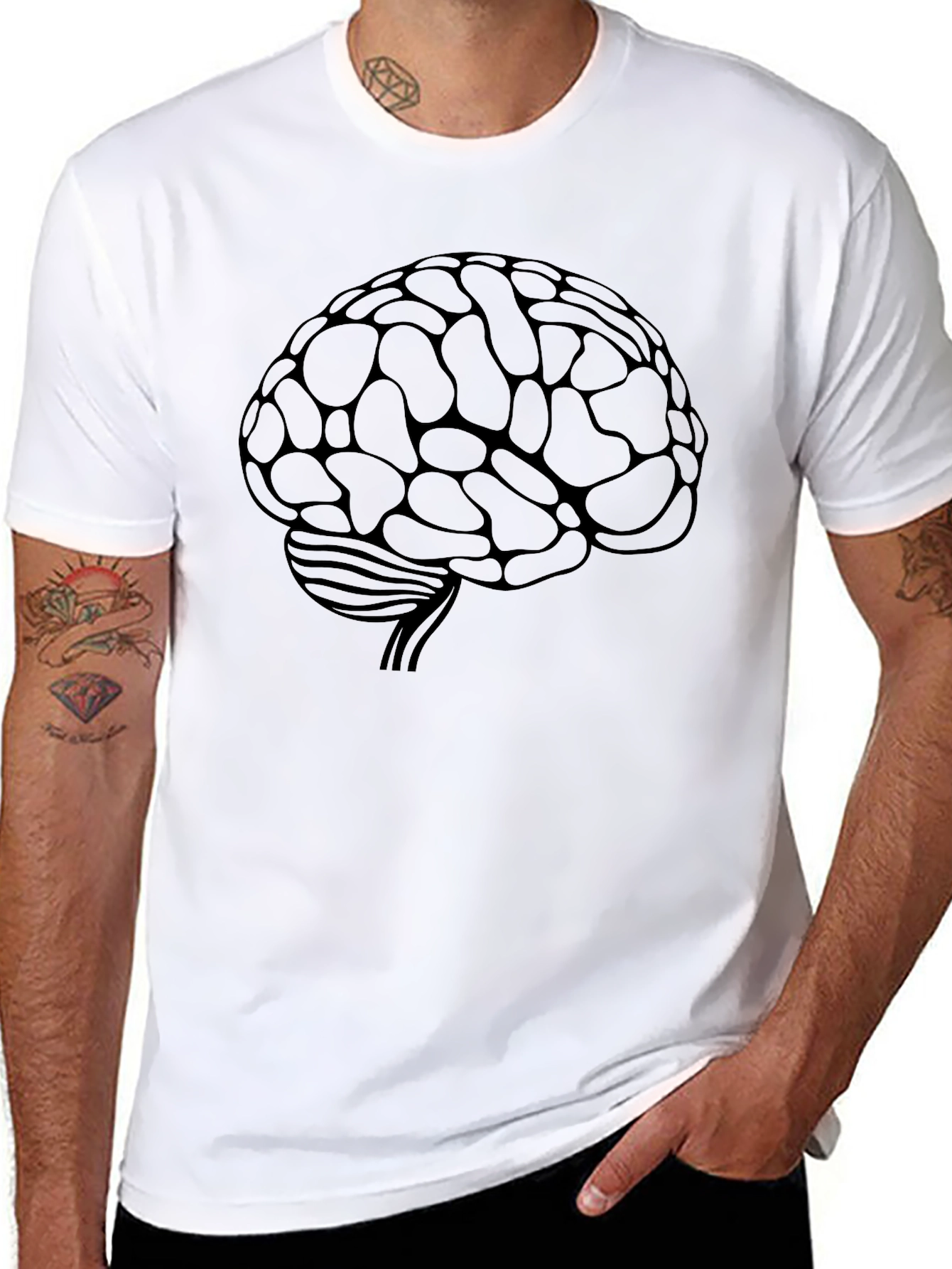 Black Brain Graphic T-Shirt - Smart Casual Tee view 8