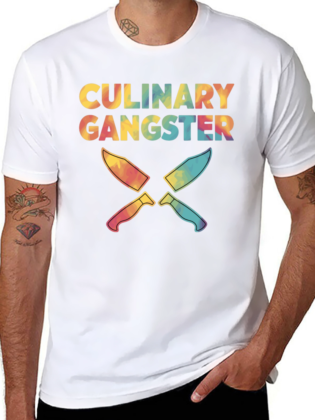 Black Culinary Gangster Tie Dye T-Shirt view 8