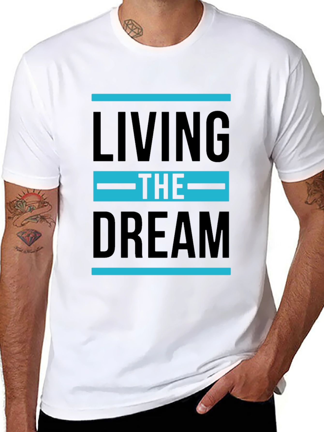 Black Living the Dream Graphic T-Shirt - Stylish Tee view 8