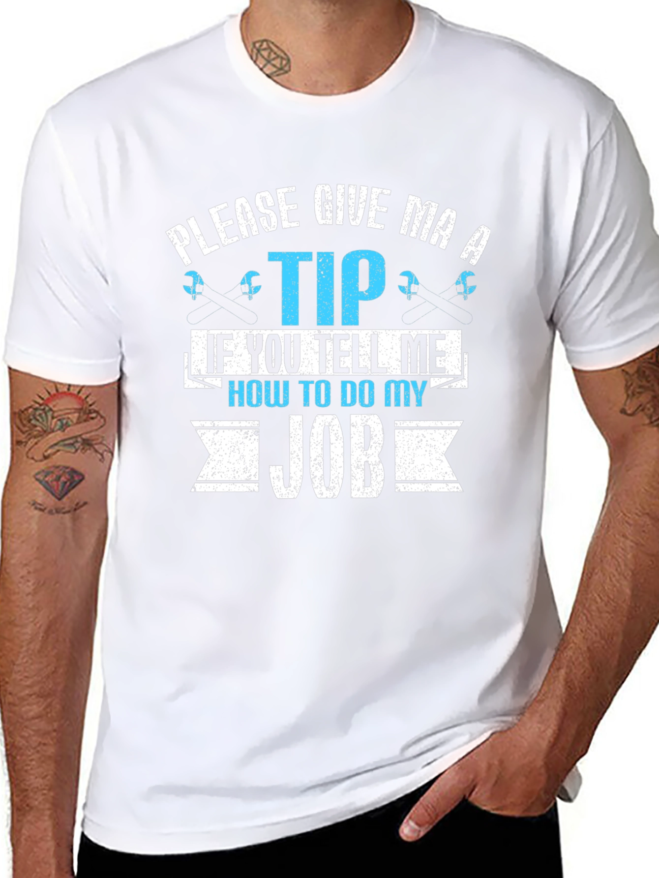 Black Humorous 'Tip' Graphic T-Shirt view 8