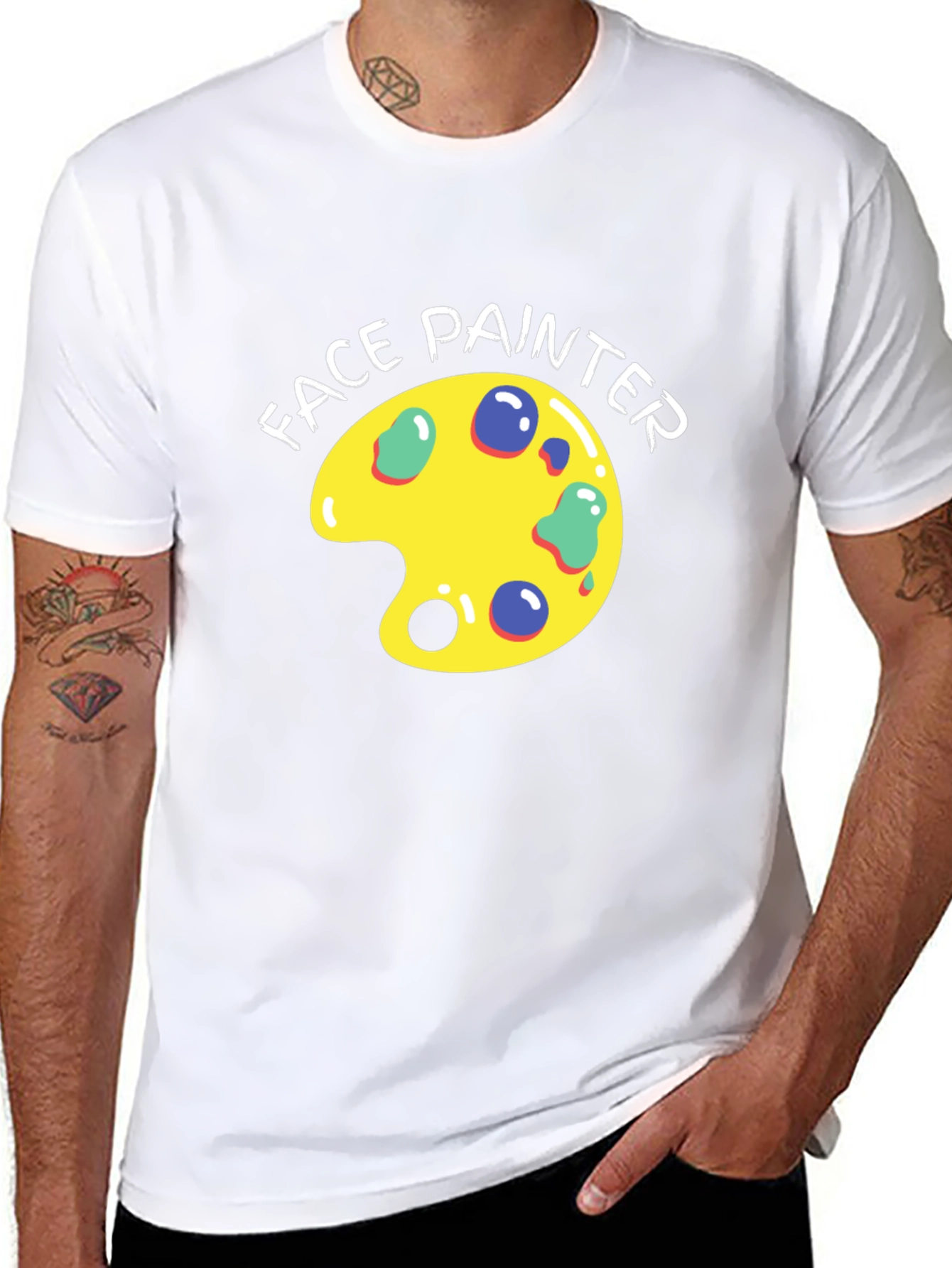 Face Painter T-Shirt - Artistic Palette Design - 8