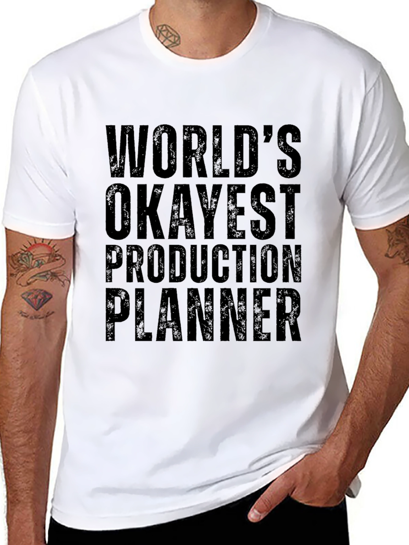 Black Okayest Production Planner Graphic T-Shirt view 8