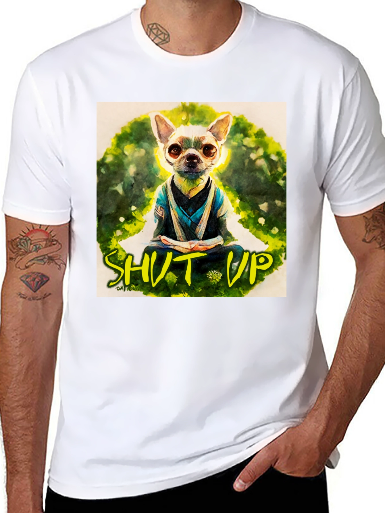 Black Zen Chihuahua T-Shirt - Meditating Dog Graphic Tee view 8