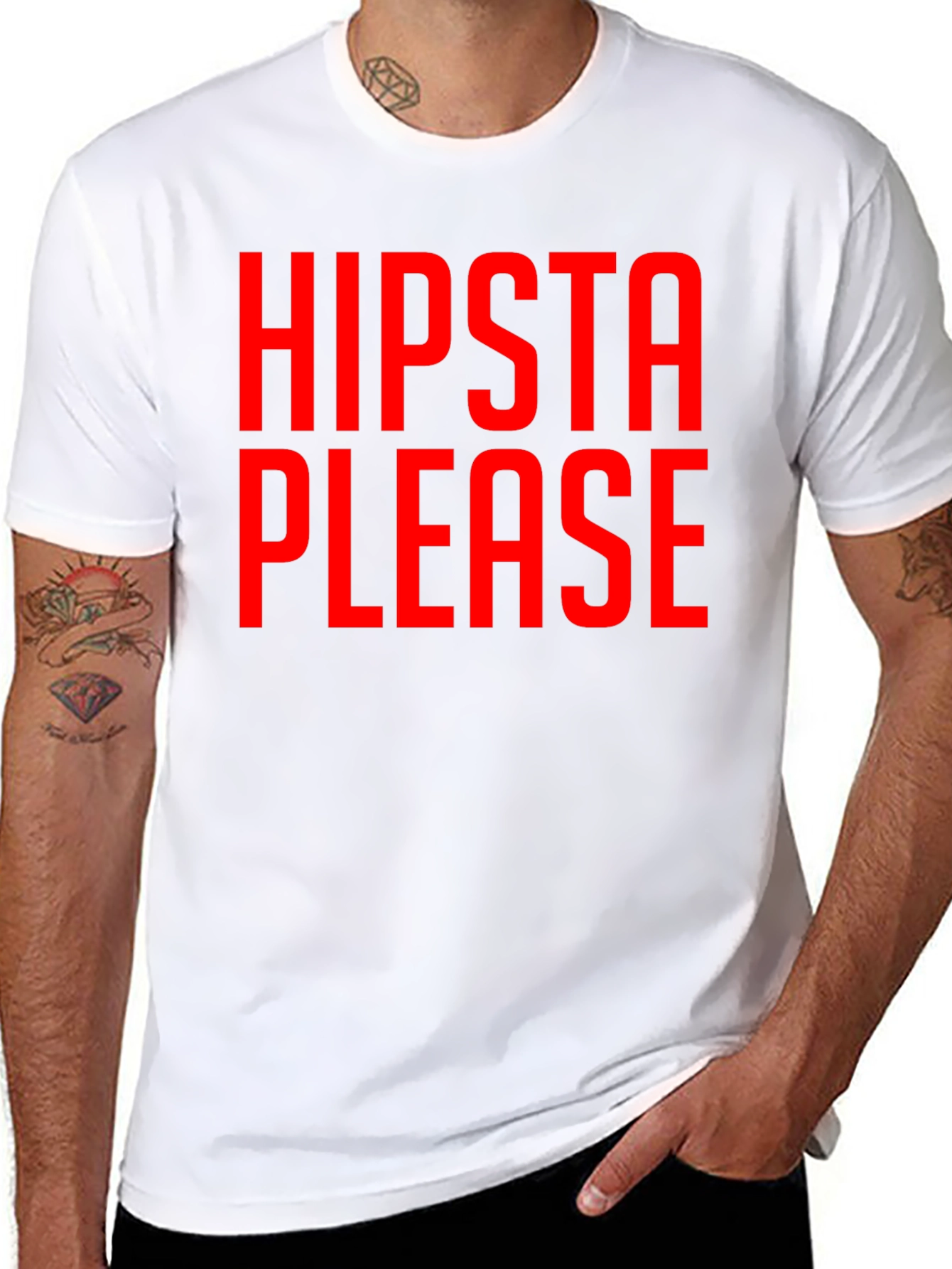 Black Hipsta Please Graphic Tee - Bold Statement T-Shirt view 8