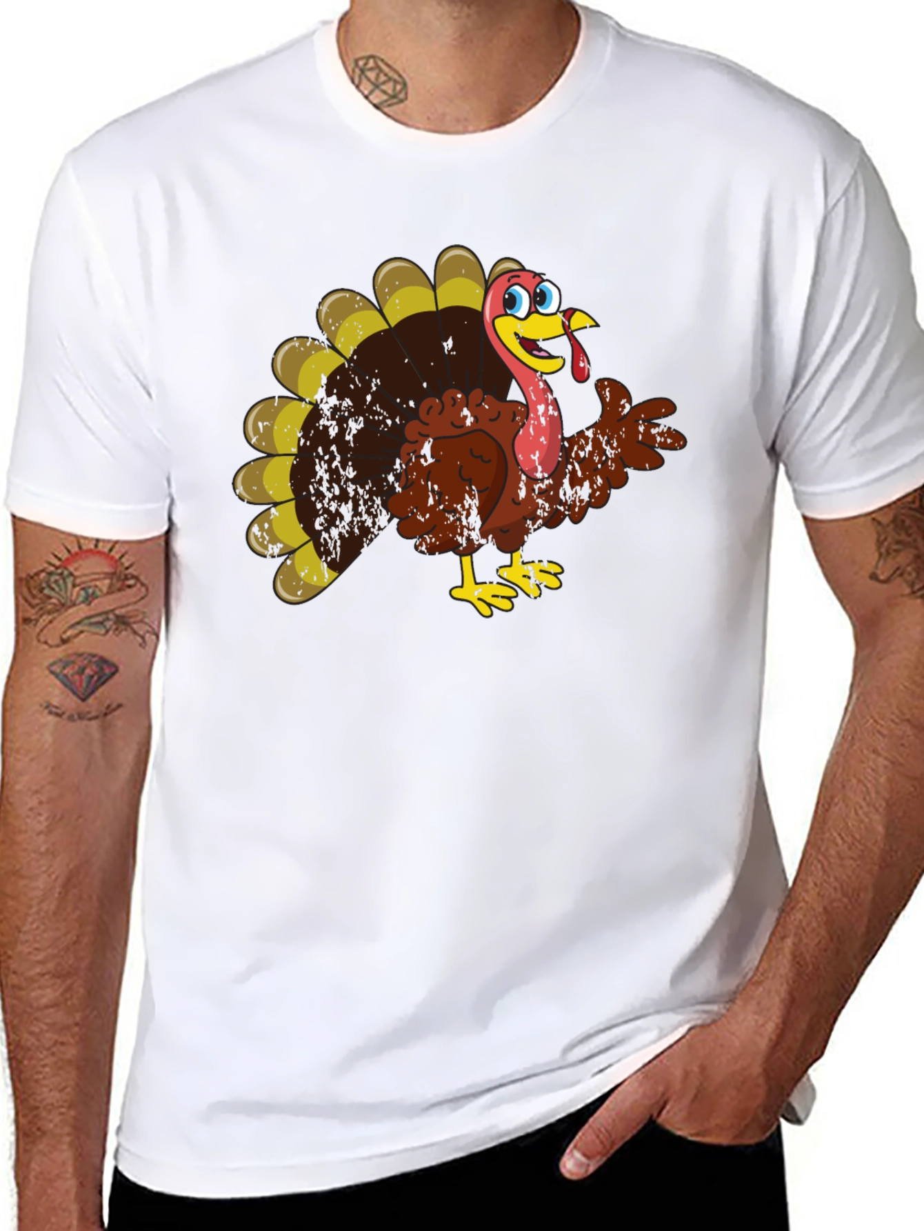 Black Funny Turkey Graphic Tee view 8