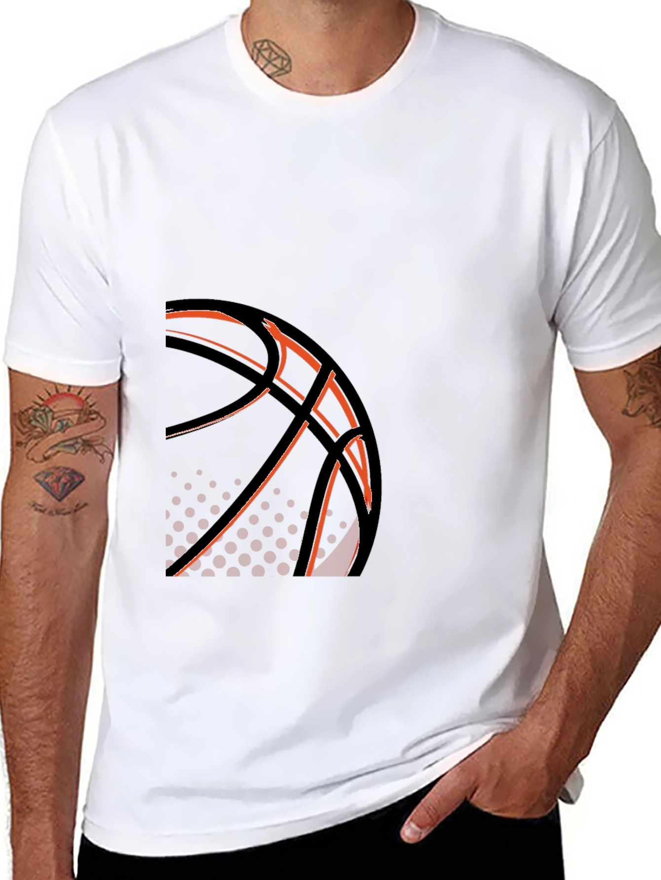 Black Basketball Graphic Tee - Stylish Black T-Shirt view 8