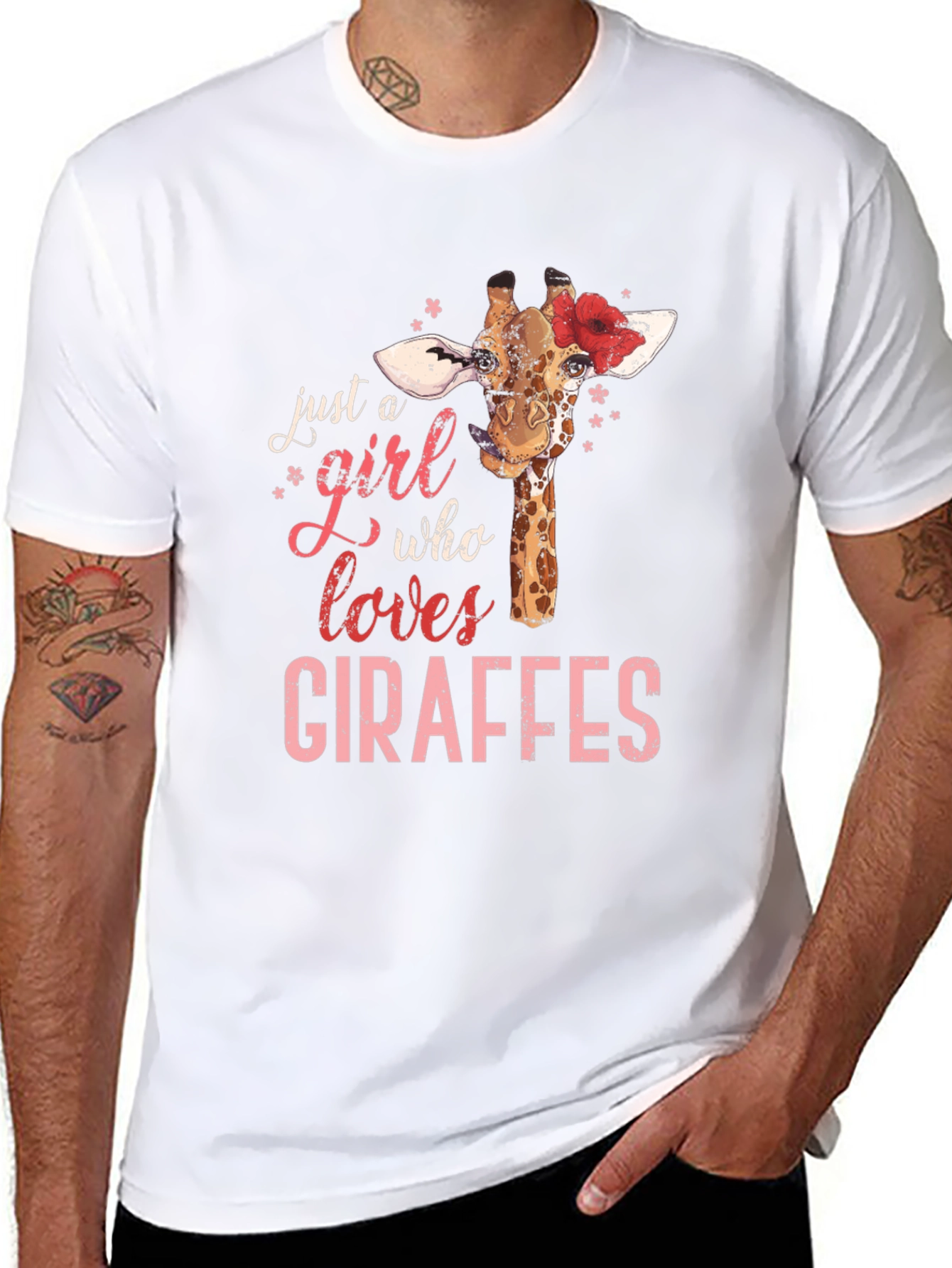 Black Giraffe Lover T-Shirt - Just a Girl Who Loves Giraffes view 8
