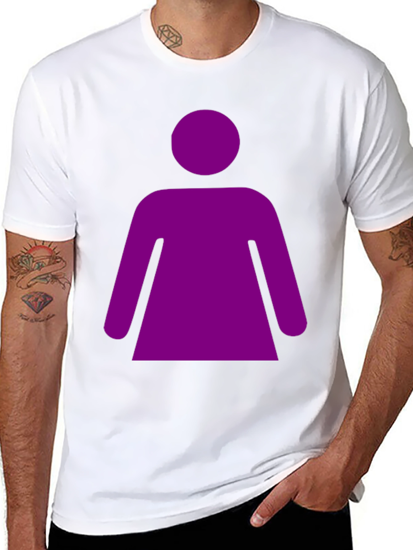 Black Purple Woman Graphic Tee - Black Unisex T-Shirt view 8