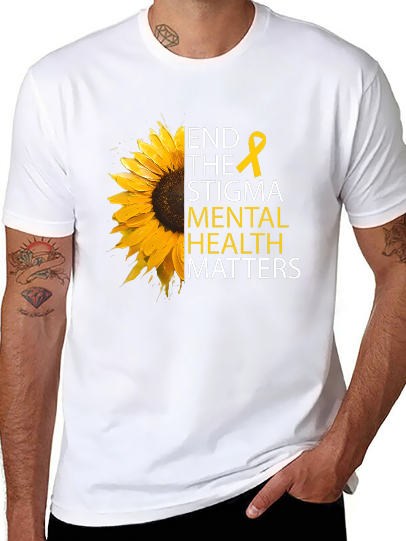 Black Mental Health Matters Sunflower T-Shirt view 8