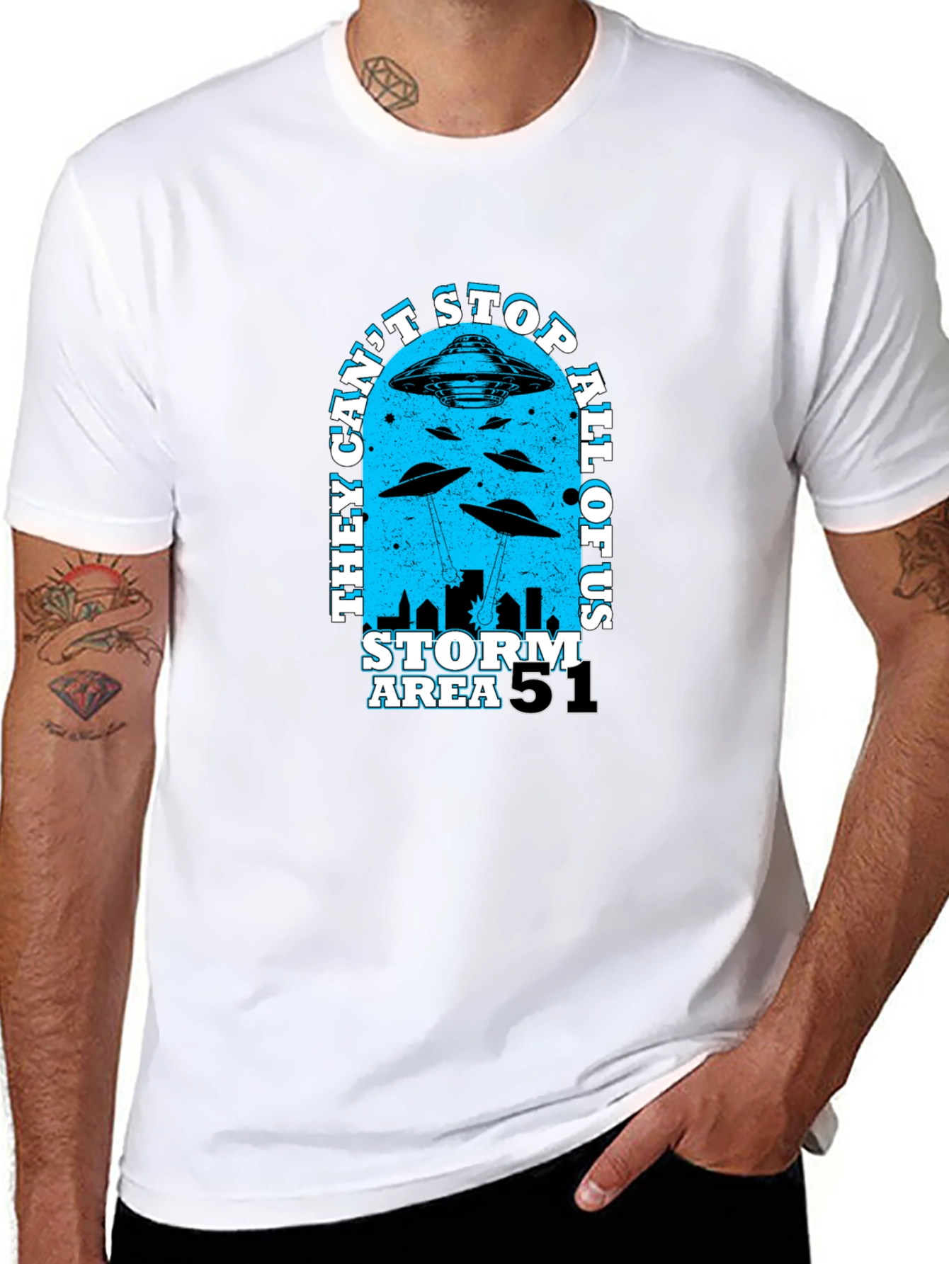 Black Area 51 Storm T-Shirt - They Can't Stop All Of Us view 8