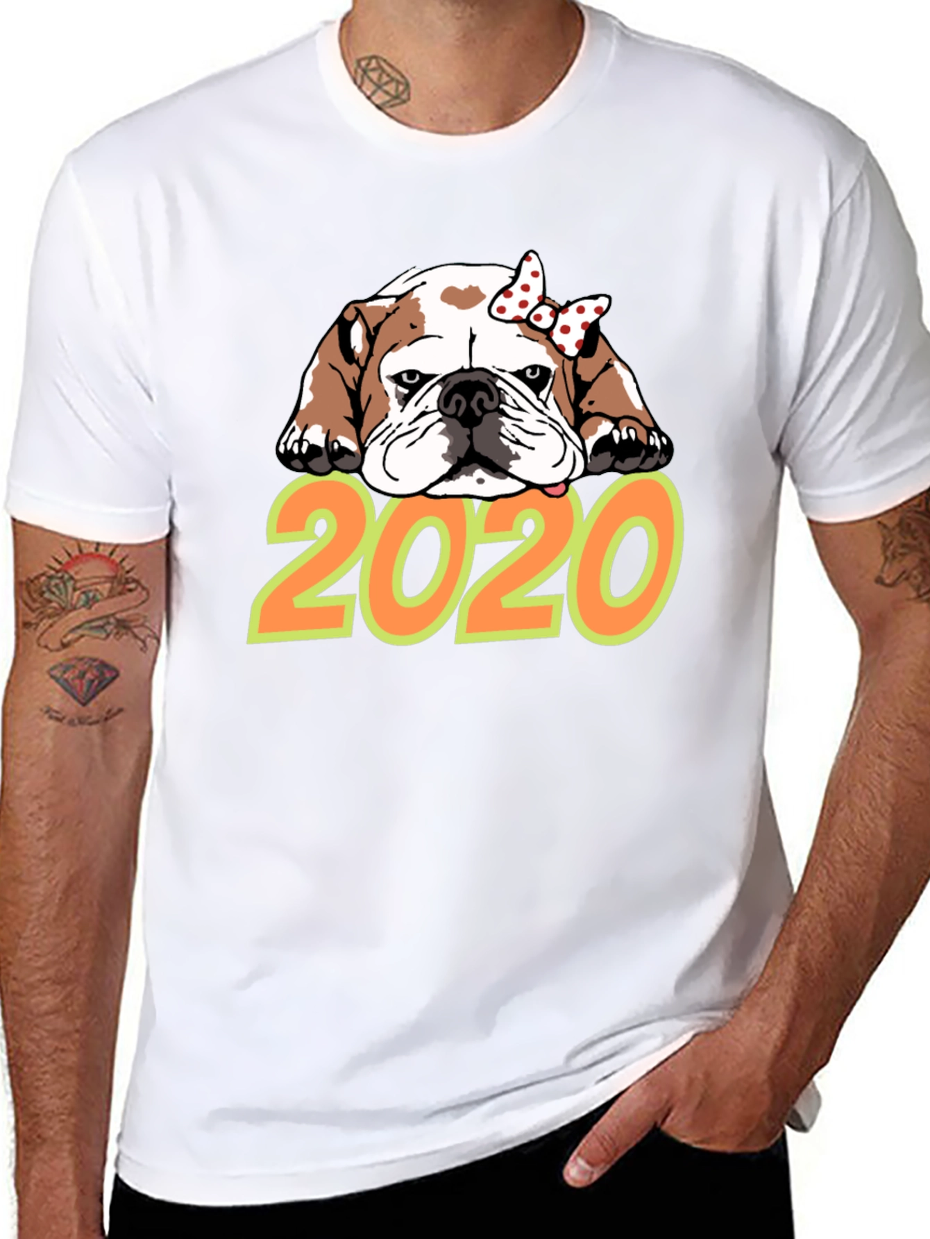 Black Bulldog 2020 Graphic T-Shirt view 8