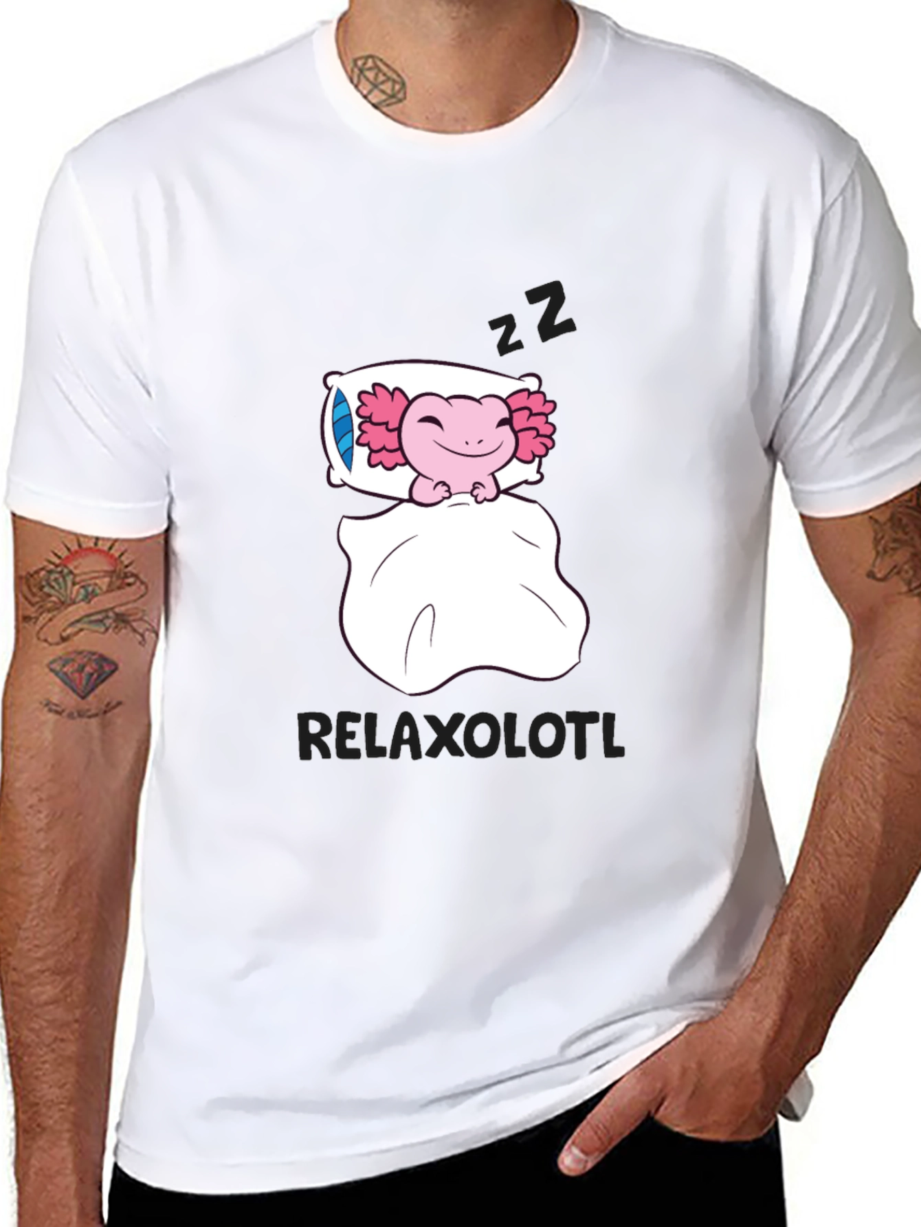 Relaxolotl T-Shirt: Sleepy Axolotl Design - 8