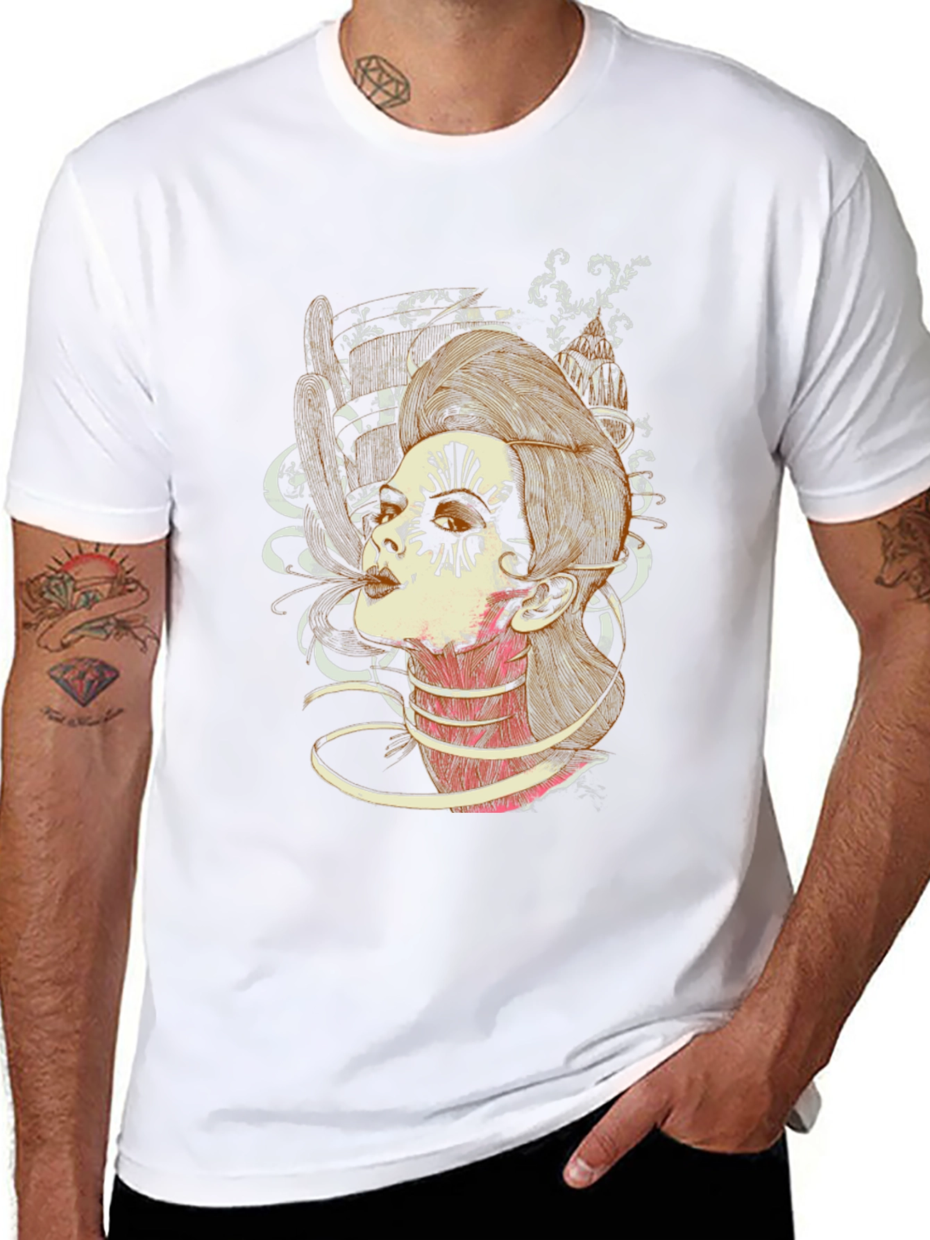 Black Graphic Print Black T-Shirt view 8