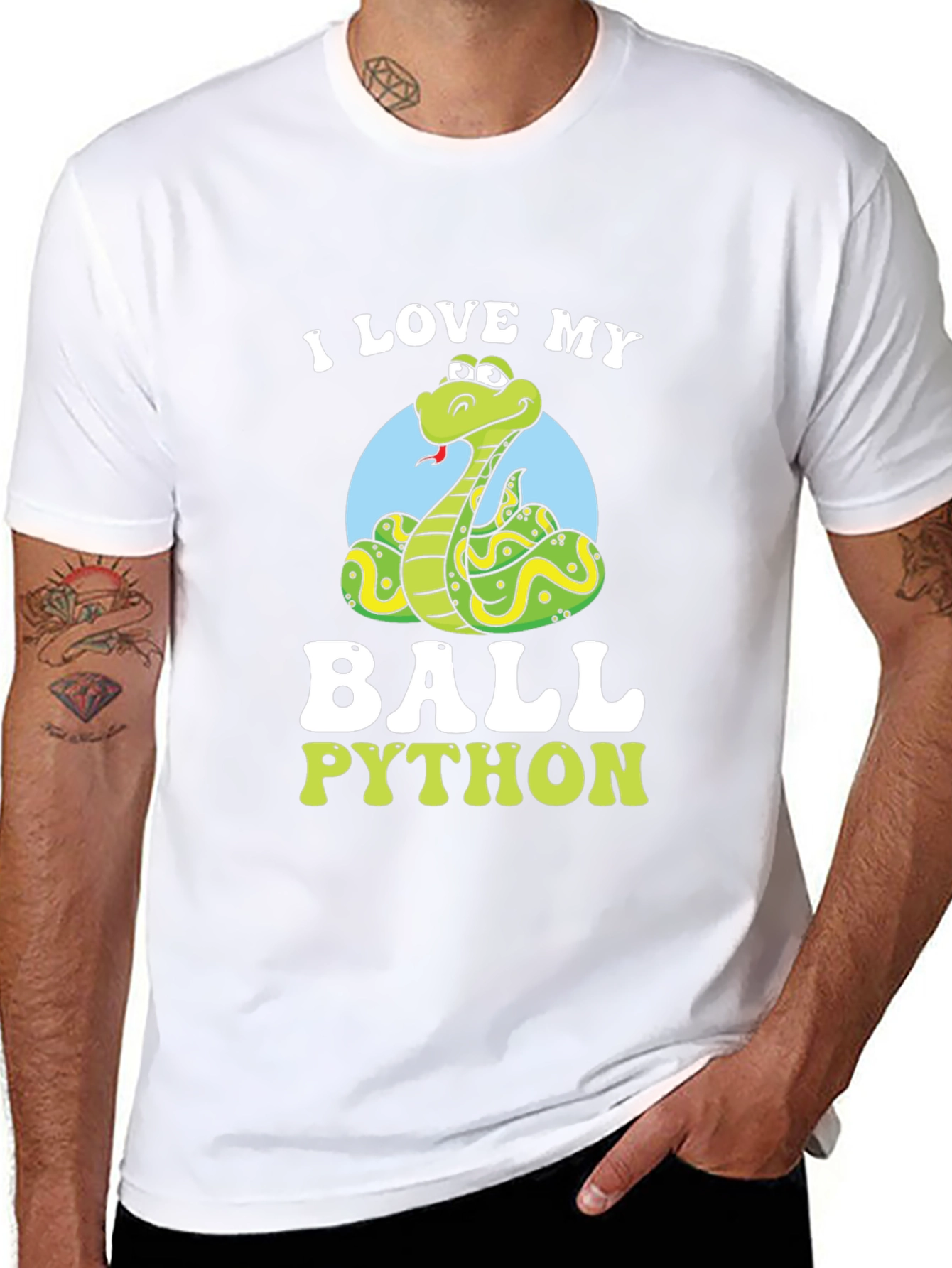 Black I Love My Ball Python T-Shirt Snake Pet Owner view 8