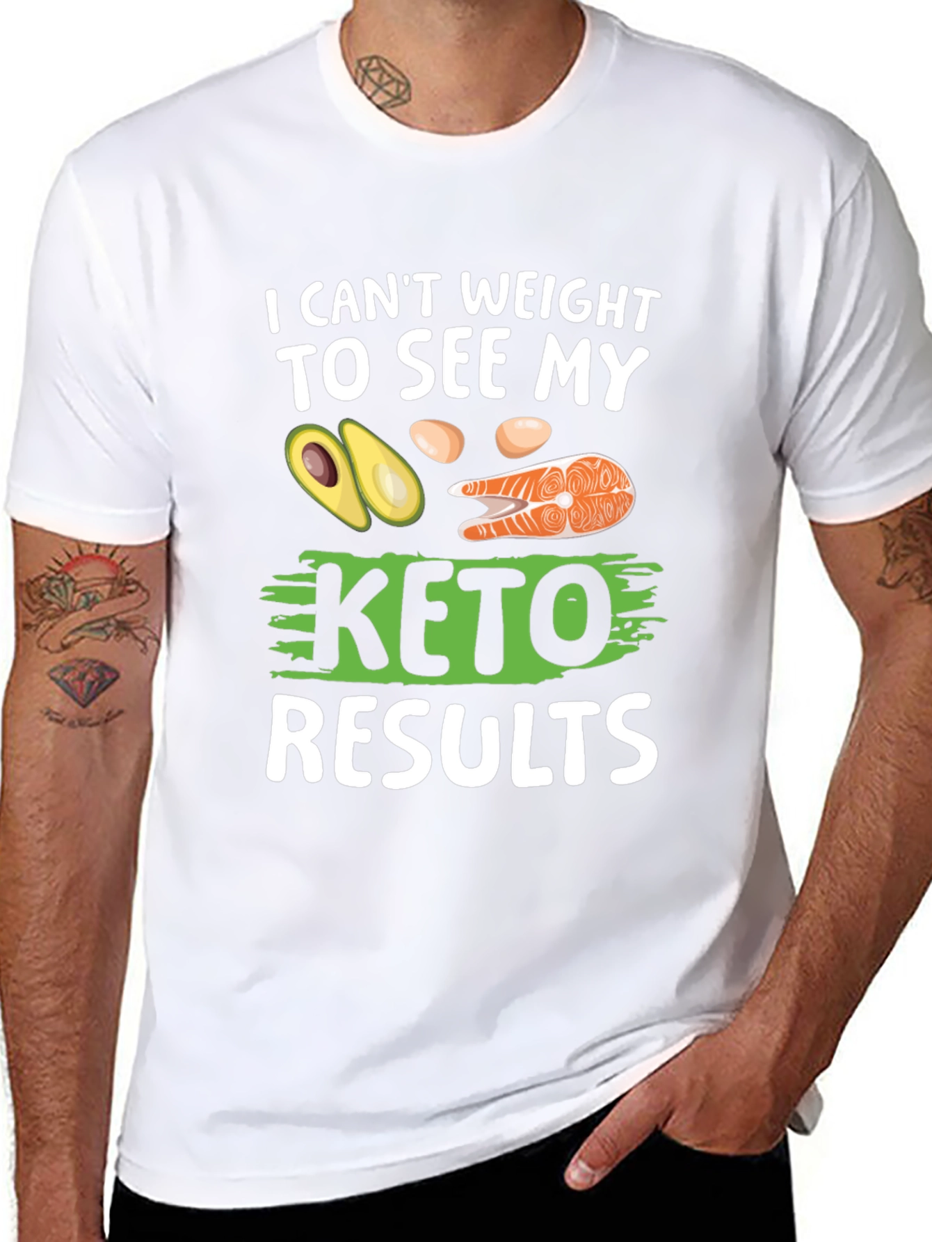 Black Keto Results T-Shirt - Funny Diet Tee view 8