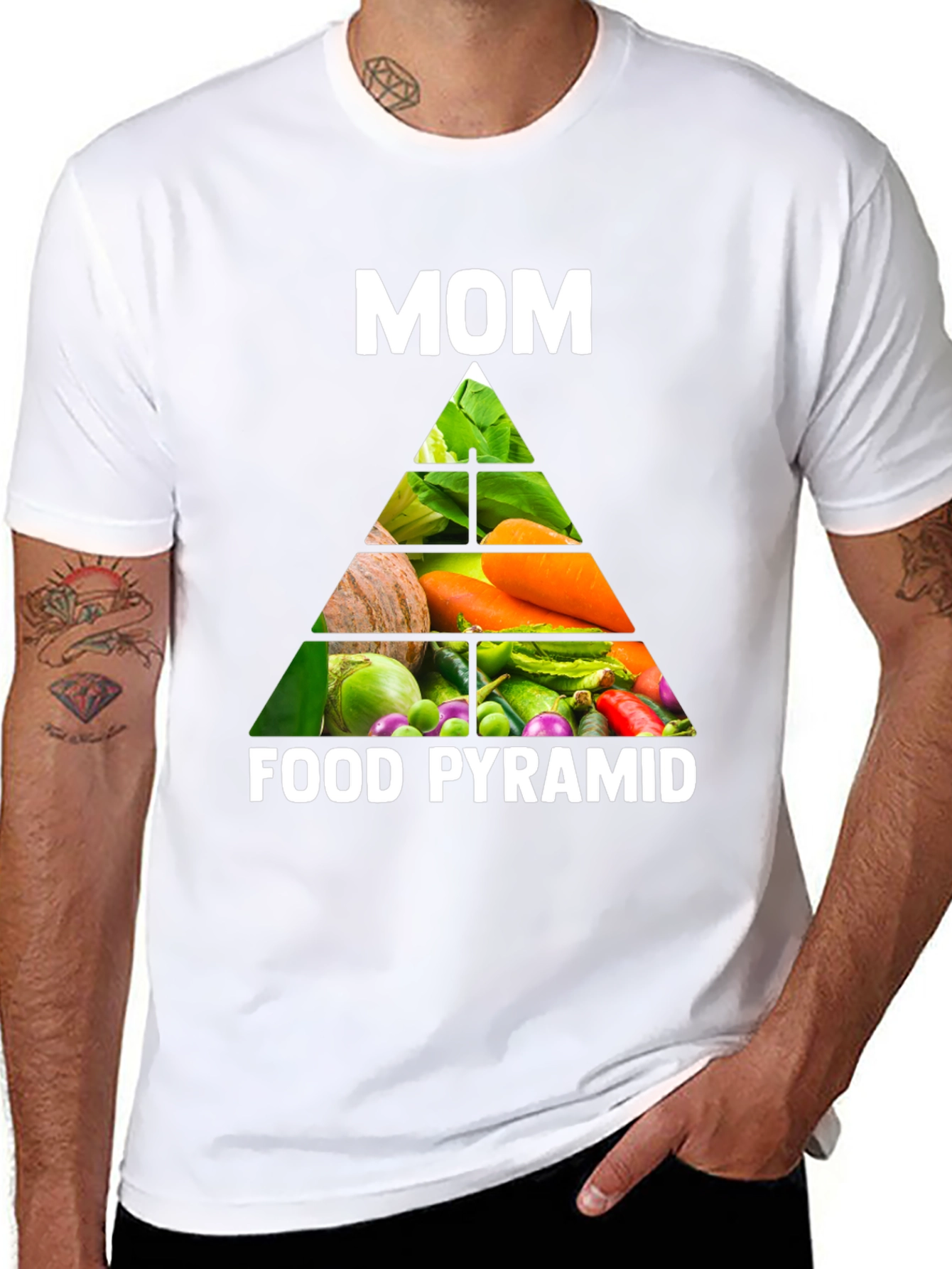 Mom's Food Pyramid T-Shirt - Healthy Eating Tee - 8