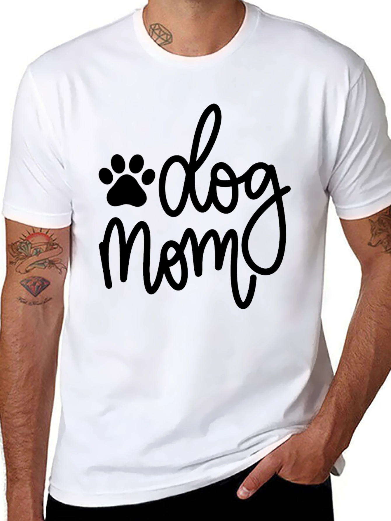Black Dog Mom Black T-Shirt view 8