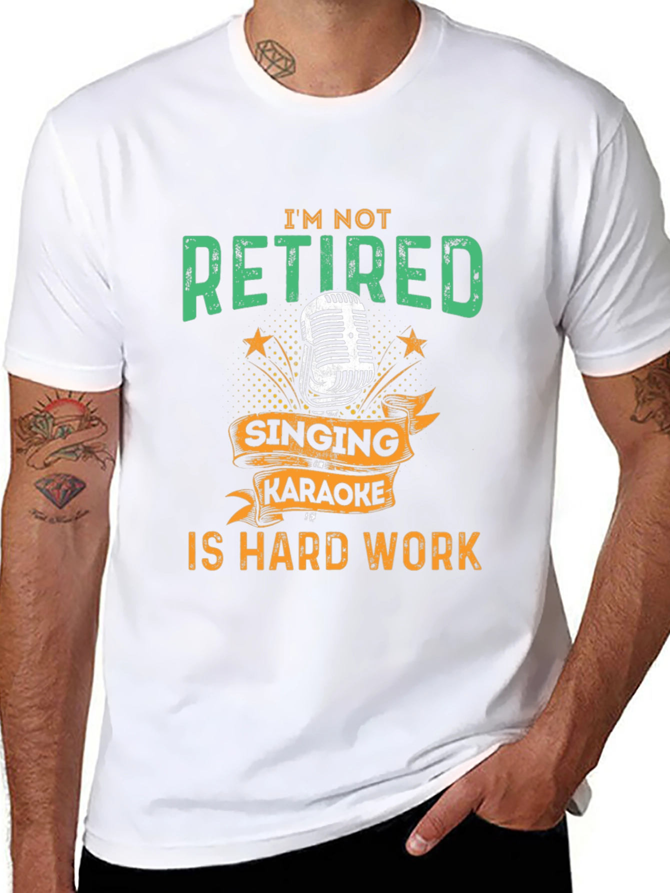Black Funny Retirement Karaoke T-Shirt view 8