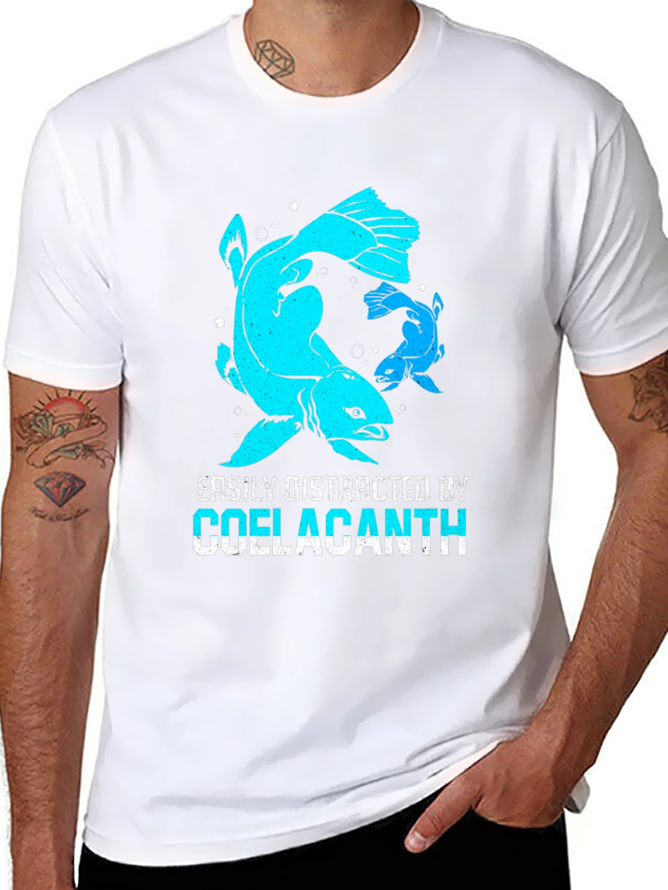 Black Coelacanth Fish Graphic T-Shirt view 8