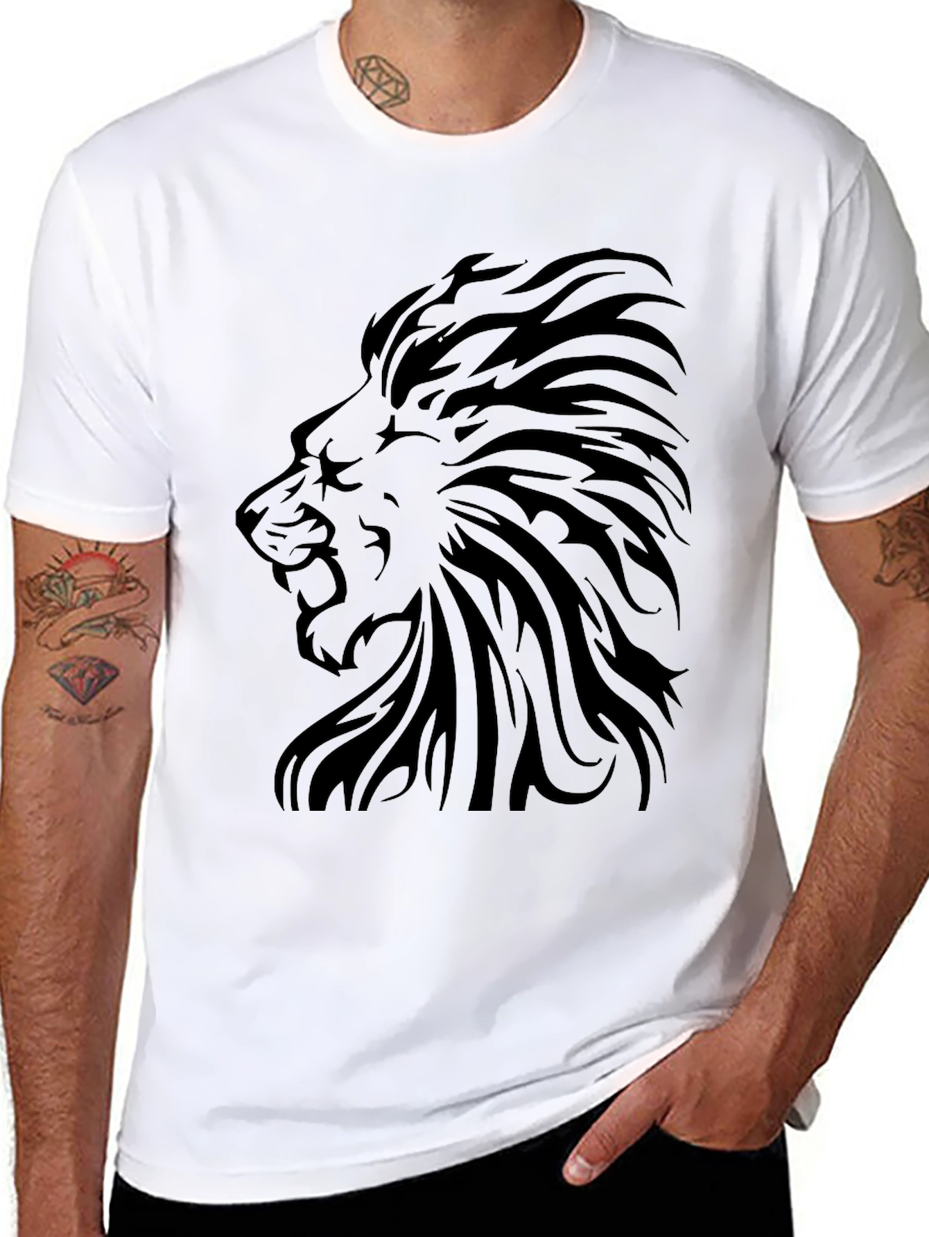 Black Lion Graphic Tee - Stylish Black T-Shirt view 8