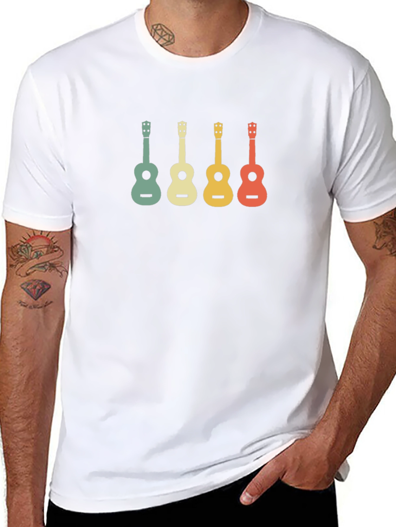 Black Retro Ukulele T-Shirt - Music Lover's Tee view 8