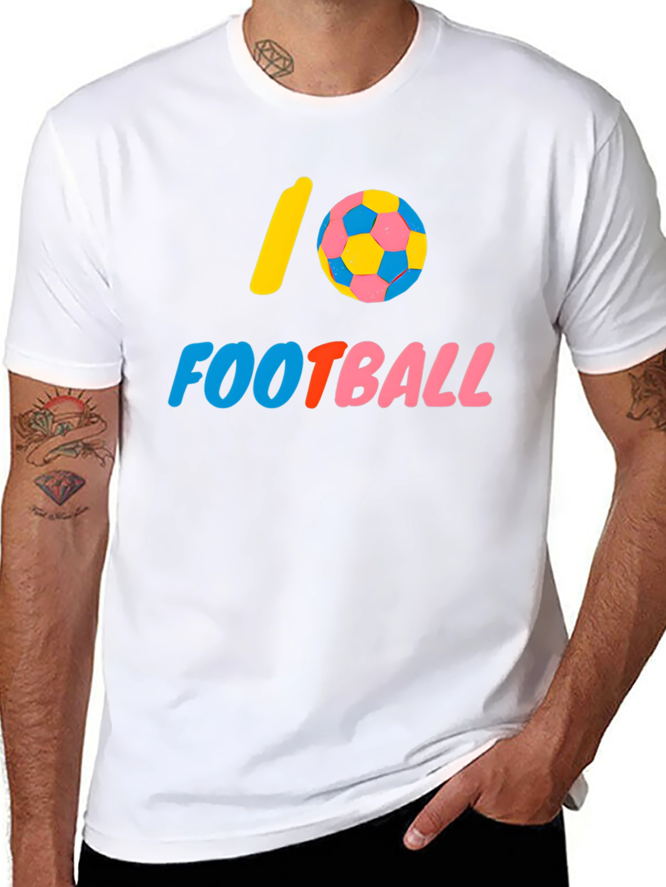 Black I Love Football Graphic Tee - Black Cotton Shirt view 8