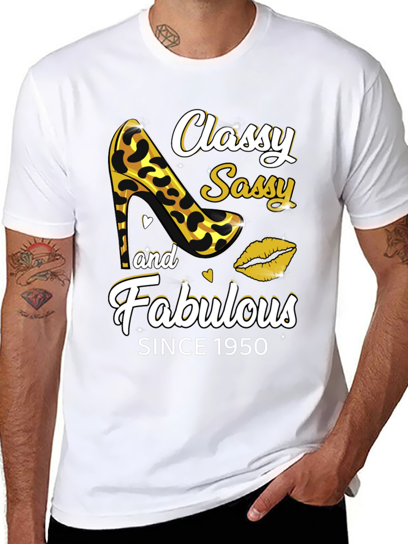 Black Classy Sassy Fabulous Since 1950 Graphic Tee view 8