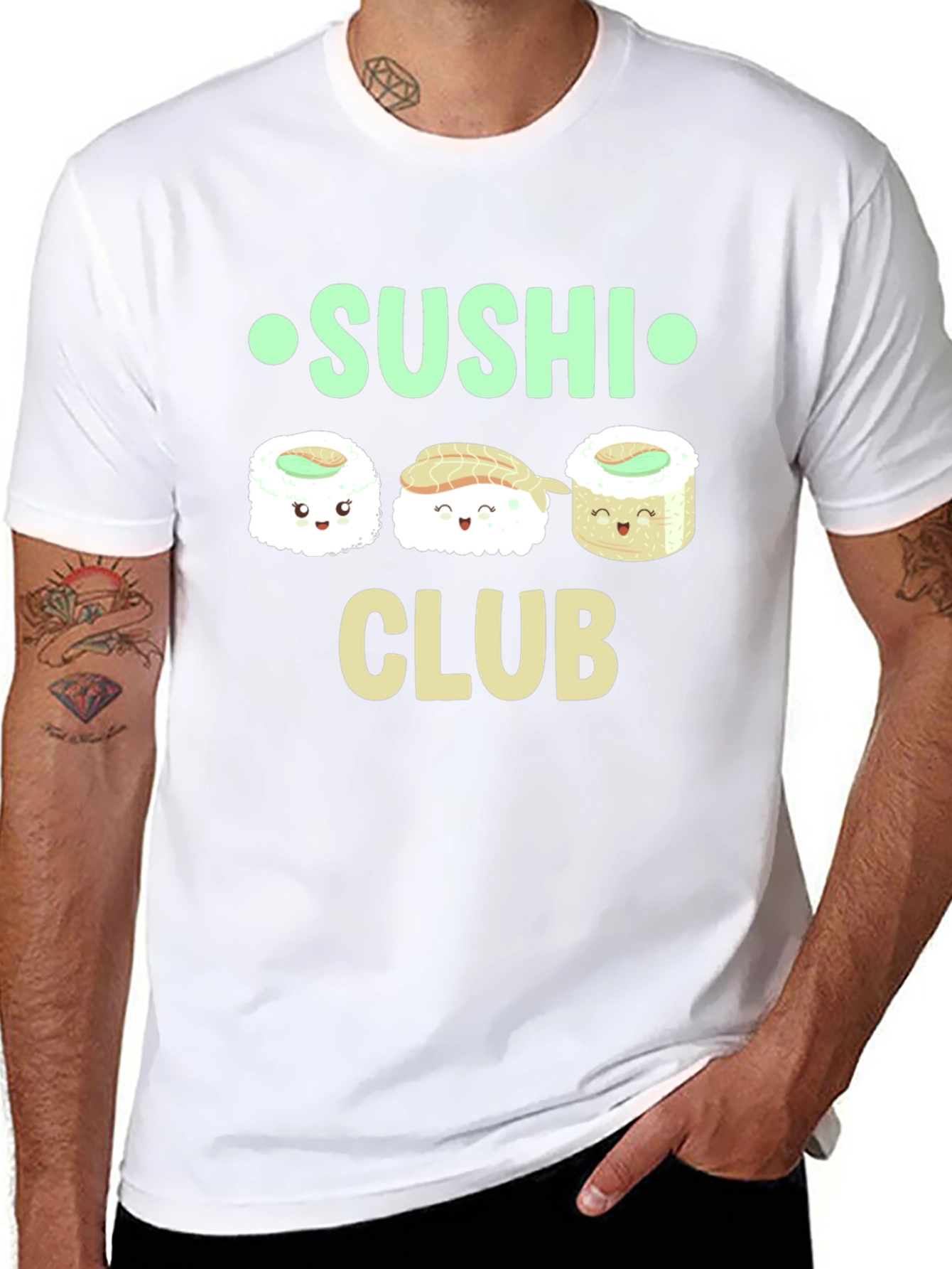 Black Sushi Club Graphic T-Shirt - Casual Cotton Tee view 8