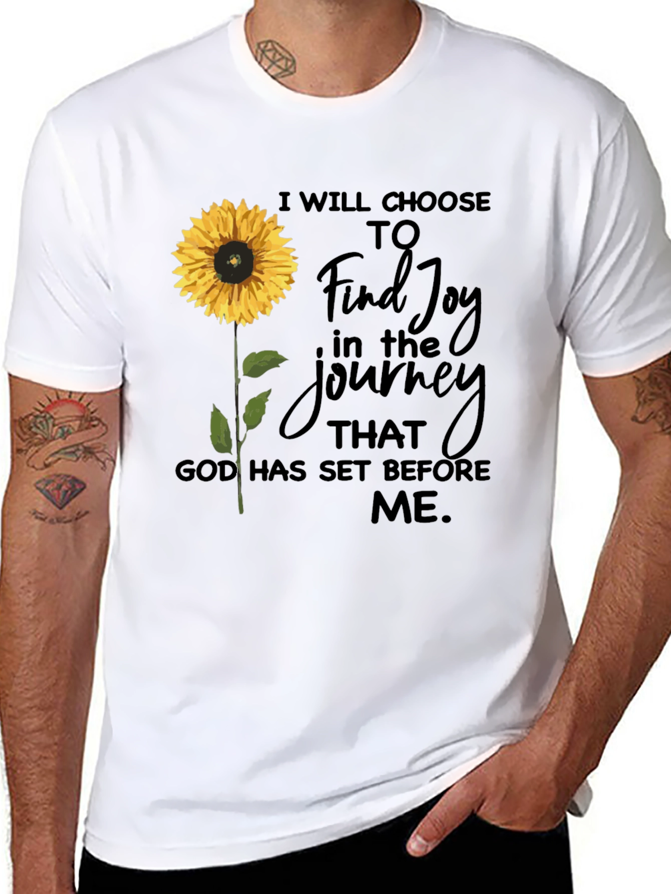 Black Sunflower Joy Journey T-Shirt view 8