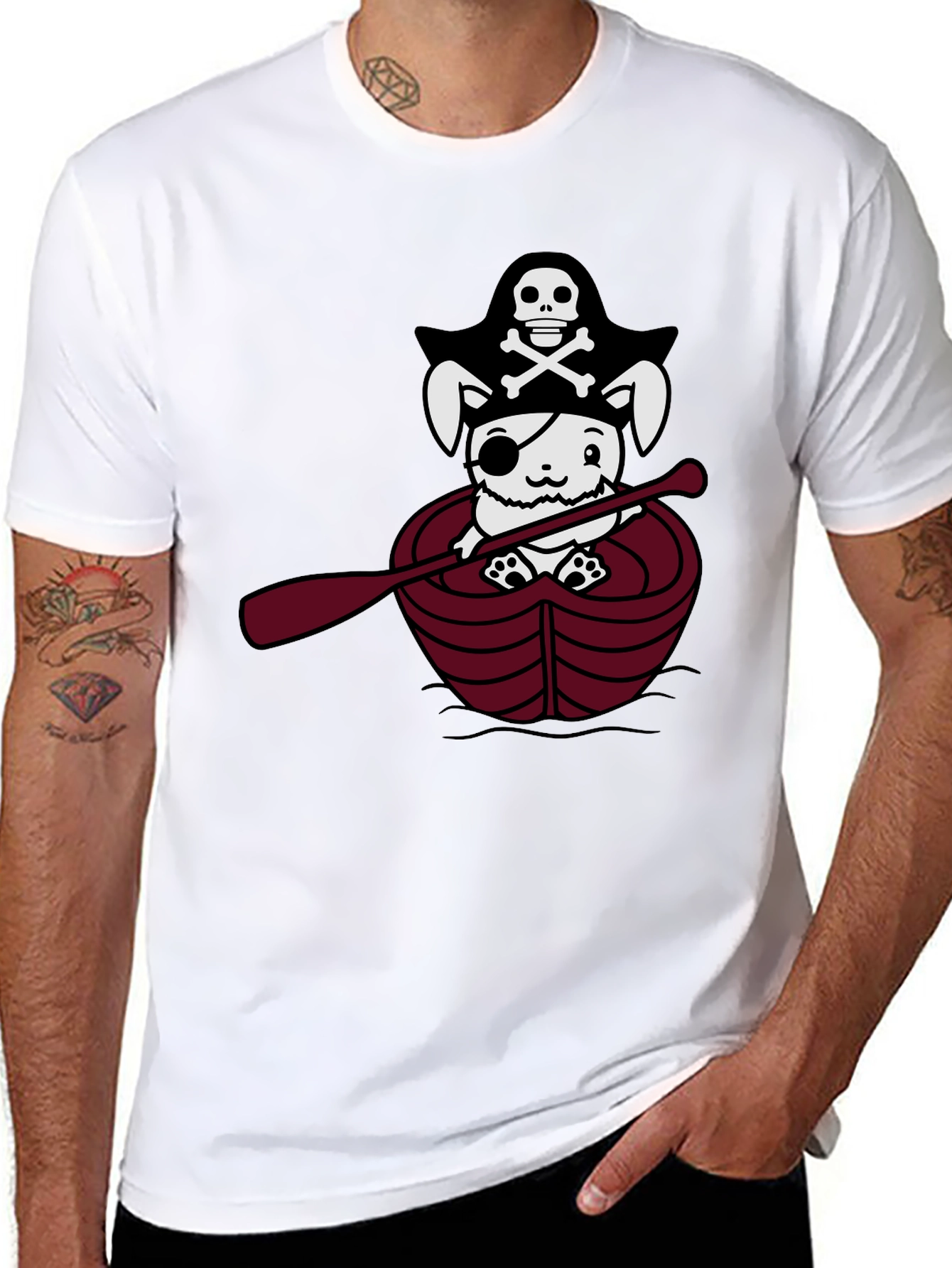 Black Pirate Bunny T-Shirt - Cute Nautical Tee view 8