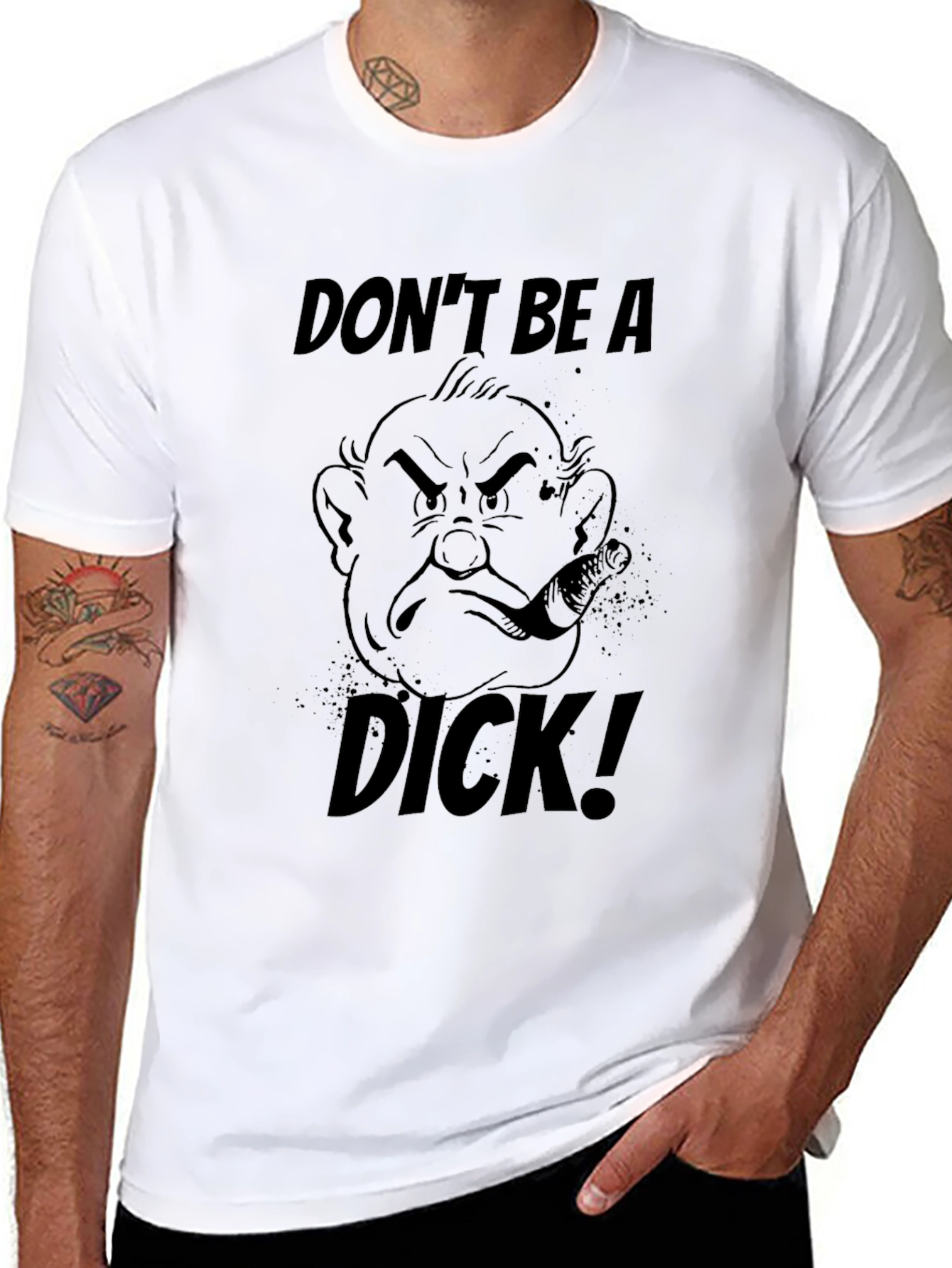 Black Don't Be A Dick! Graphic T-Shirt view 8
