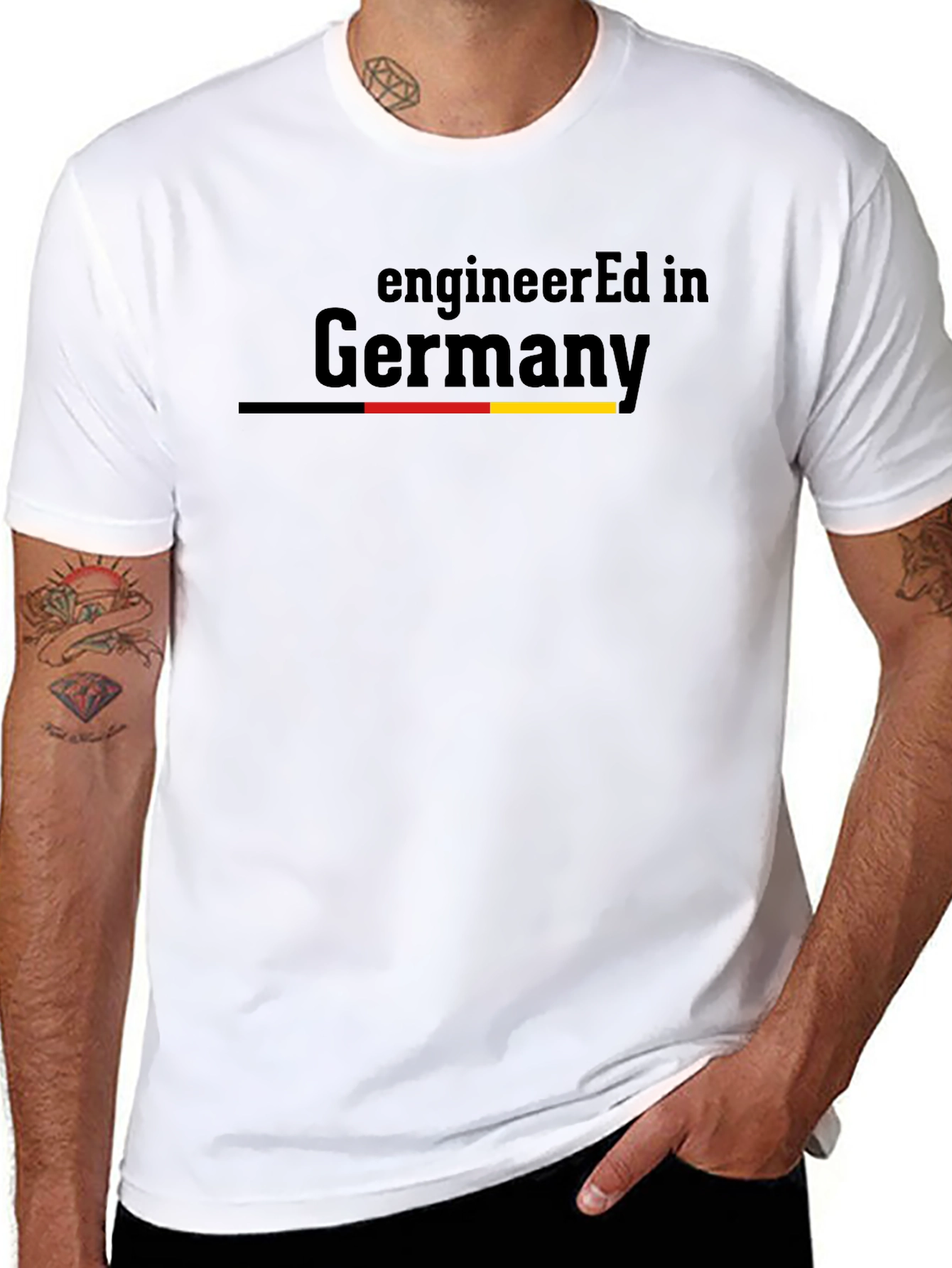 Black EngineerEd in Germany Black T-Shirt view 8