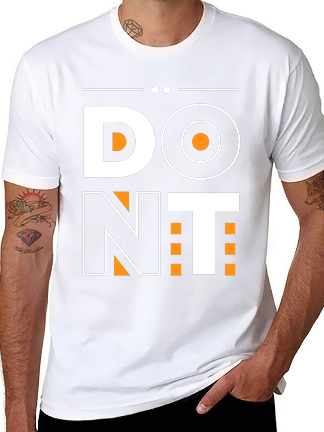 Black Bold "DO NT" Graphic Tee - Statement Shirt view 8