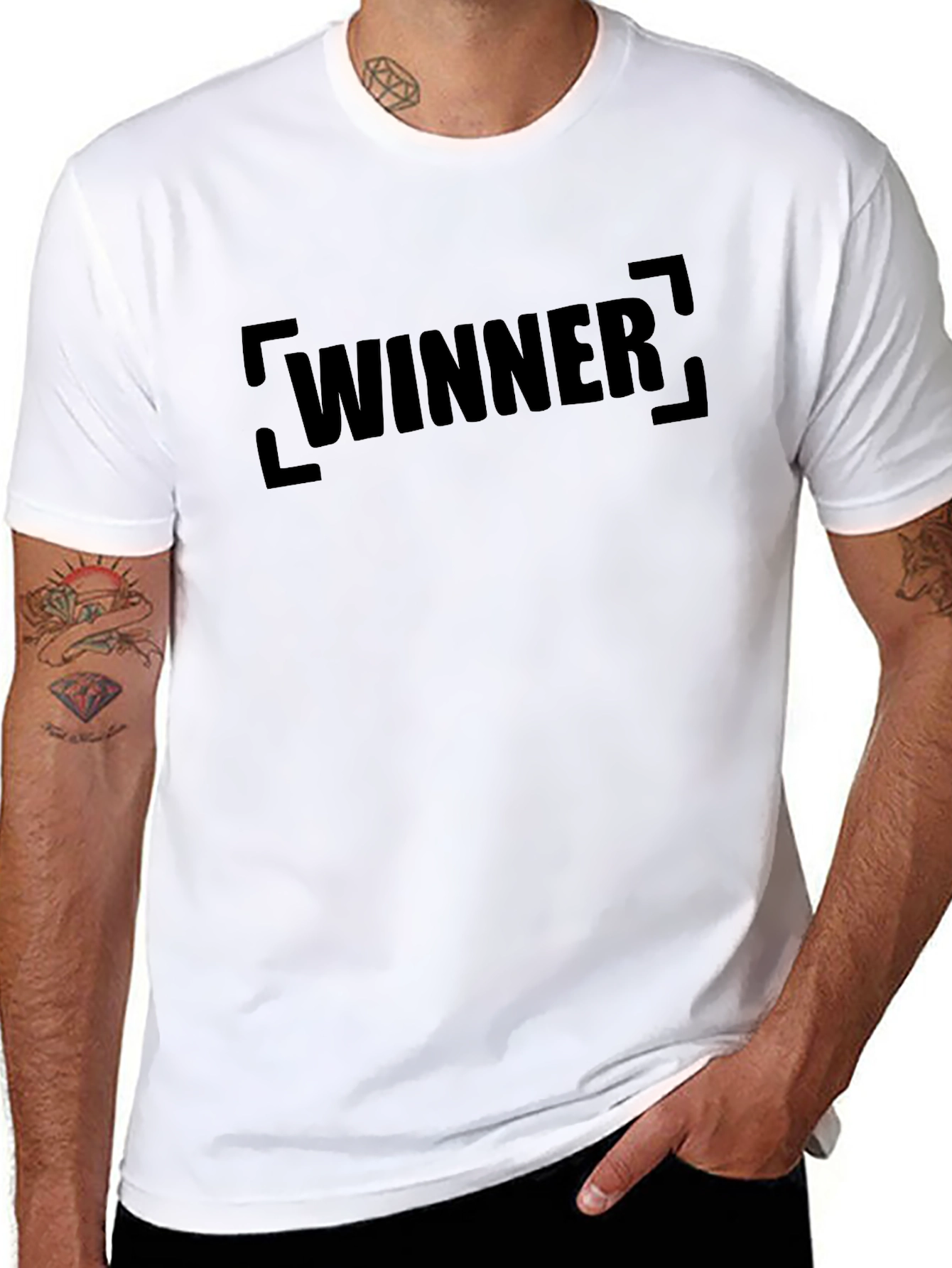 Black WINNER Graphic Tee - Black Cotton T-Shirt view 8