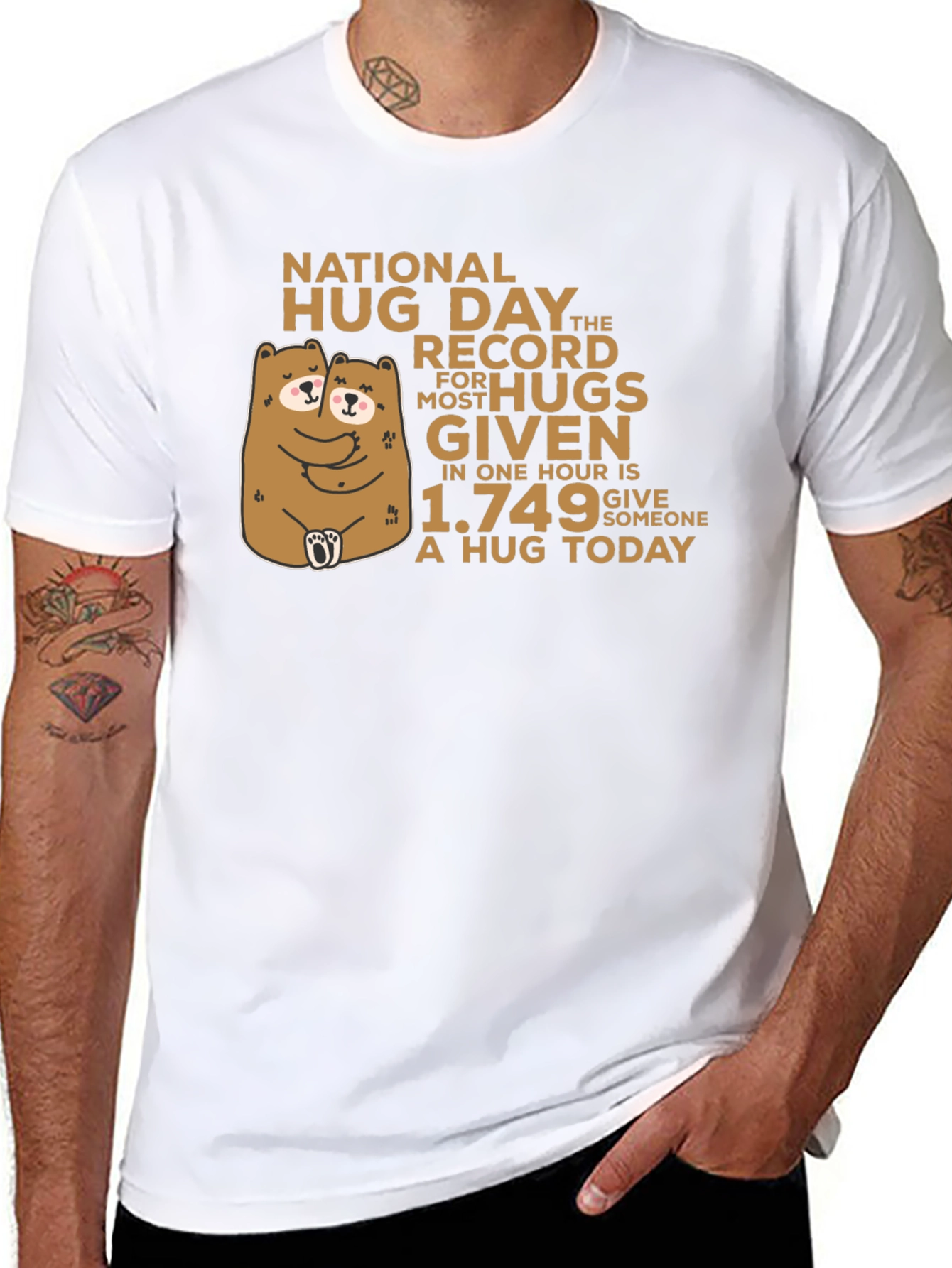 Black National Hug Day T-Shirt: Give Someone a Hug Today! view 8
