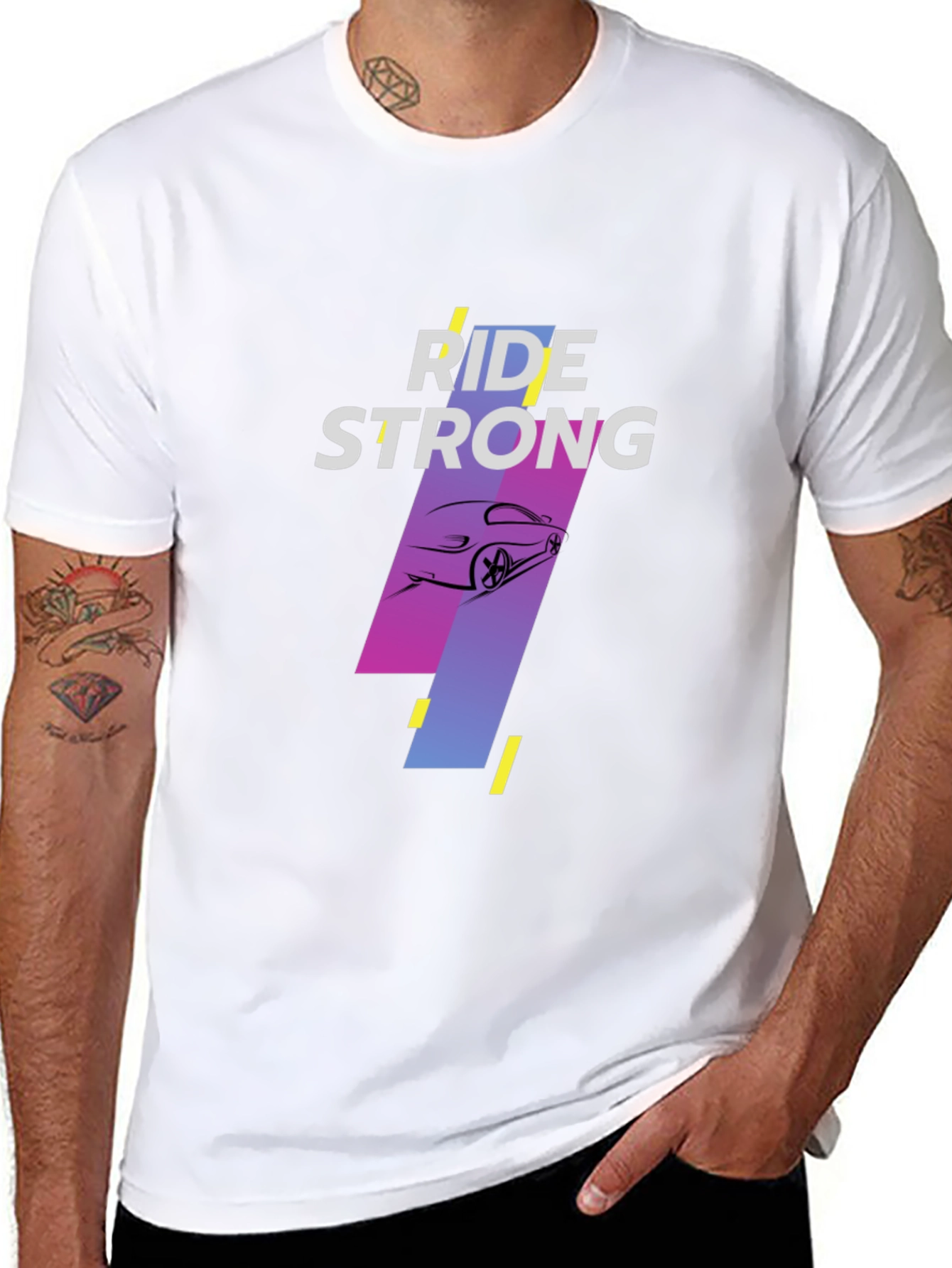 Black Ride Strong Black Graphic Tee view 8