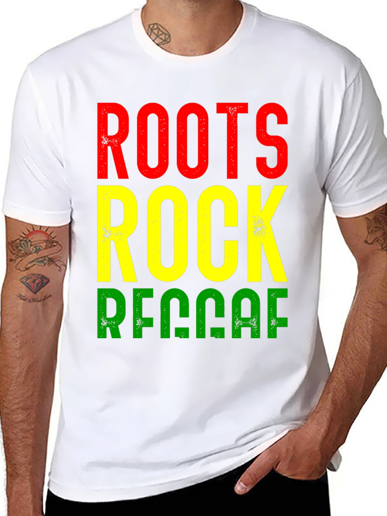 Black Roots Rock Reggae Black T-Shirt view 8