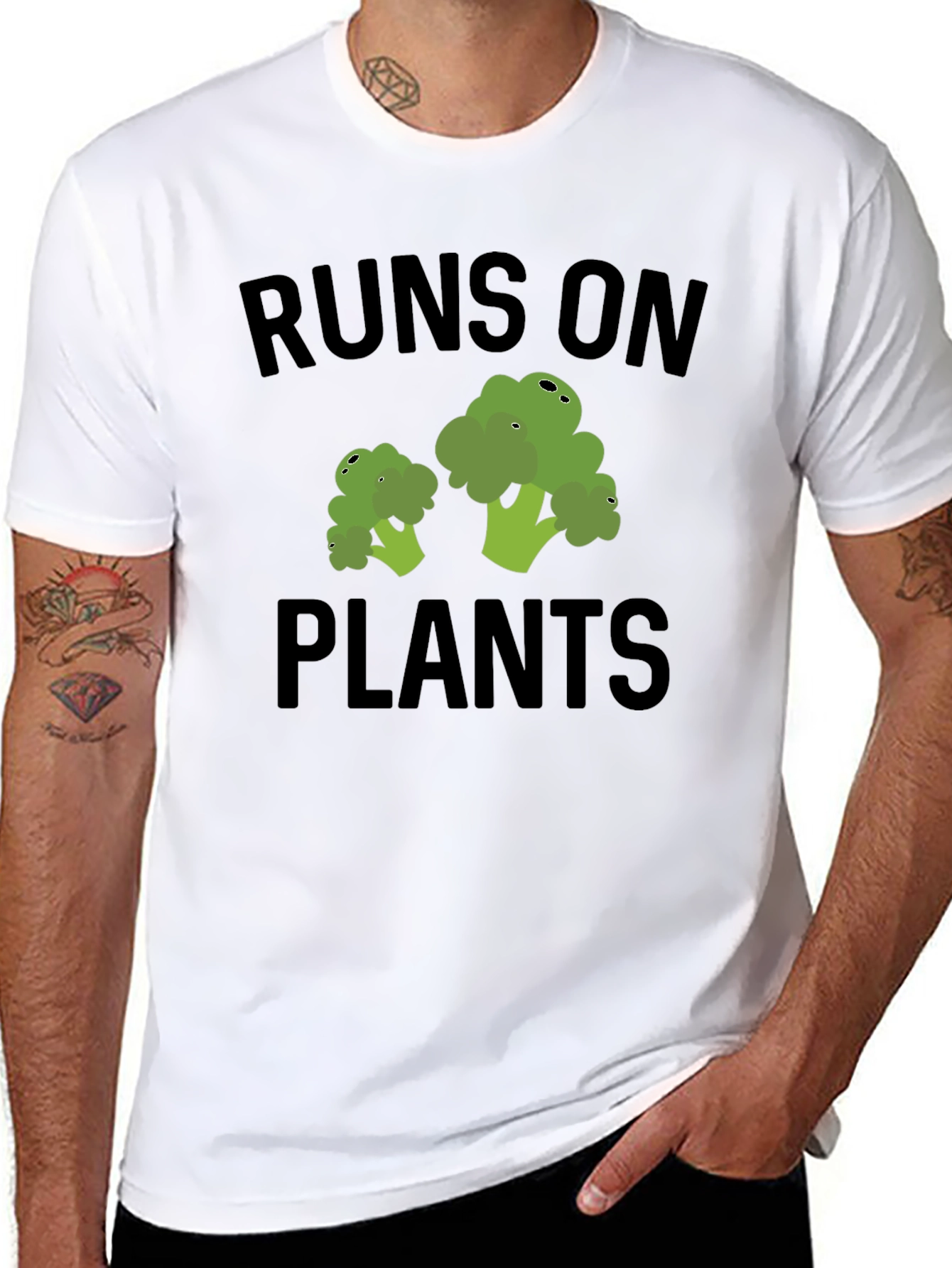 Black Runs on Plants Vegan T-Shirt view 8