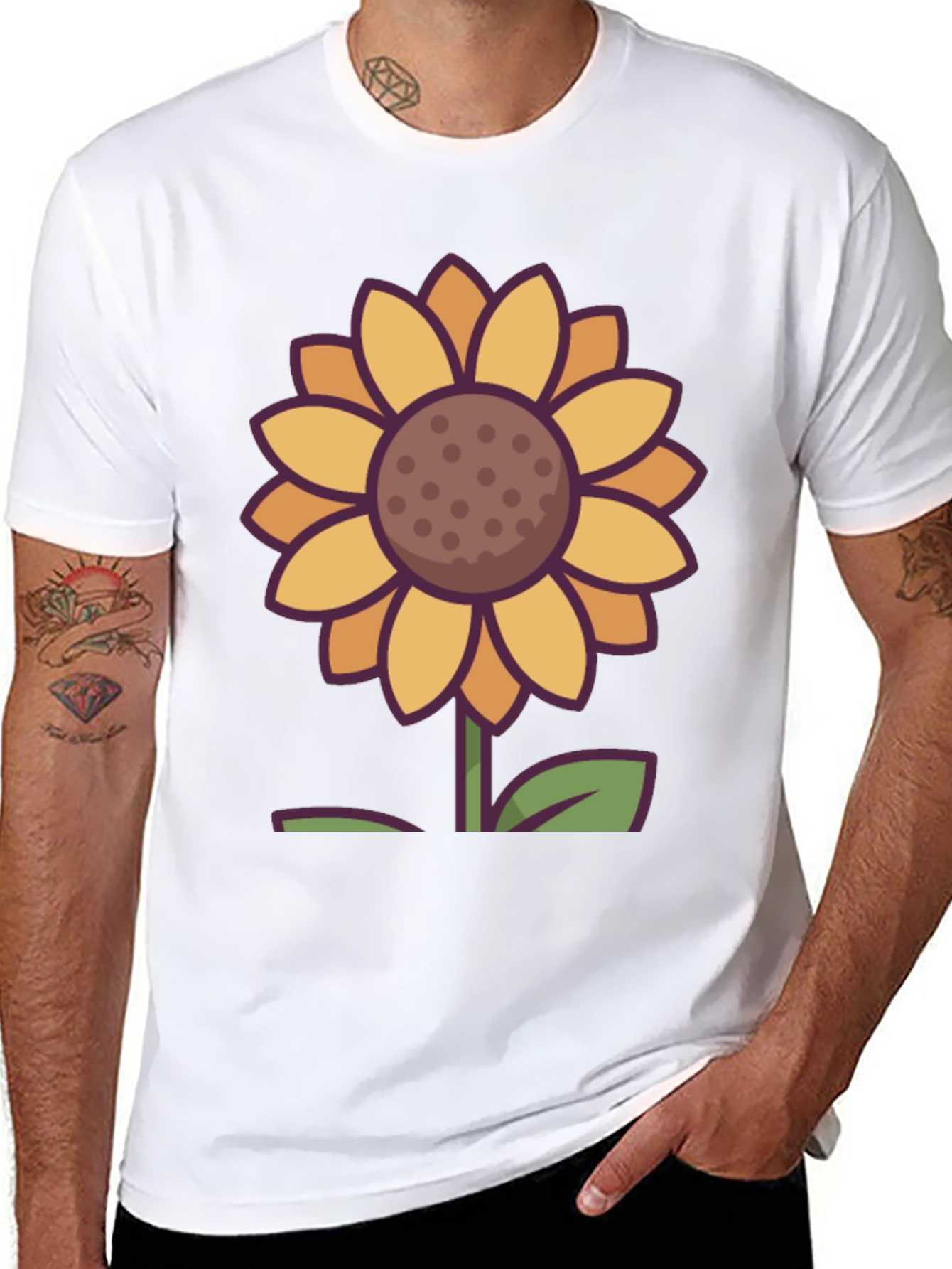 Black Sunflower Graphic Tee - Unisex Black T-Shirt view 8