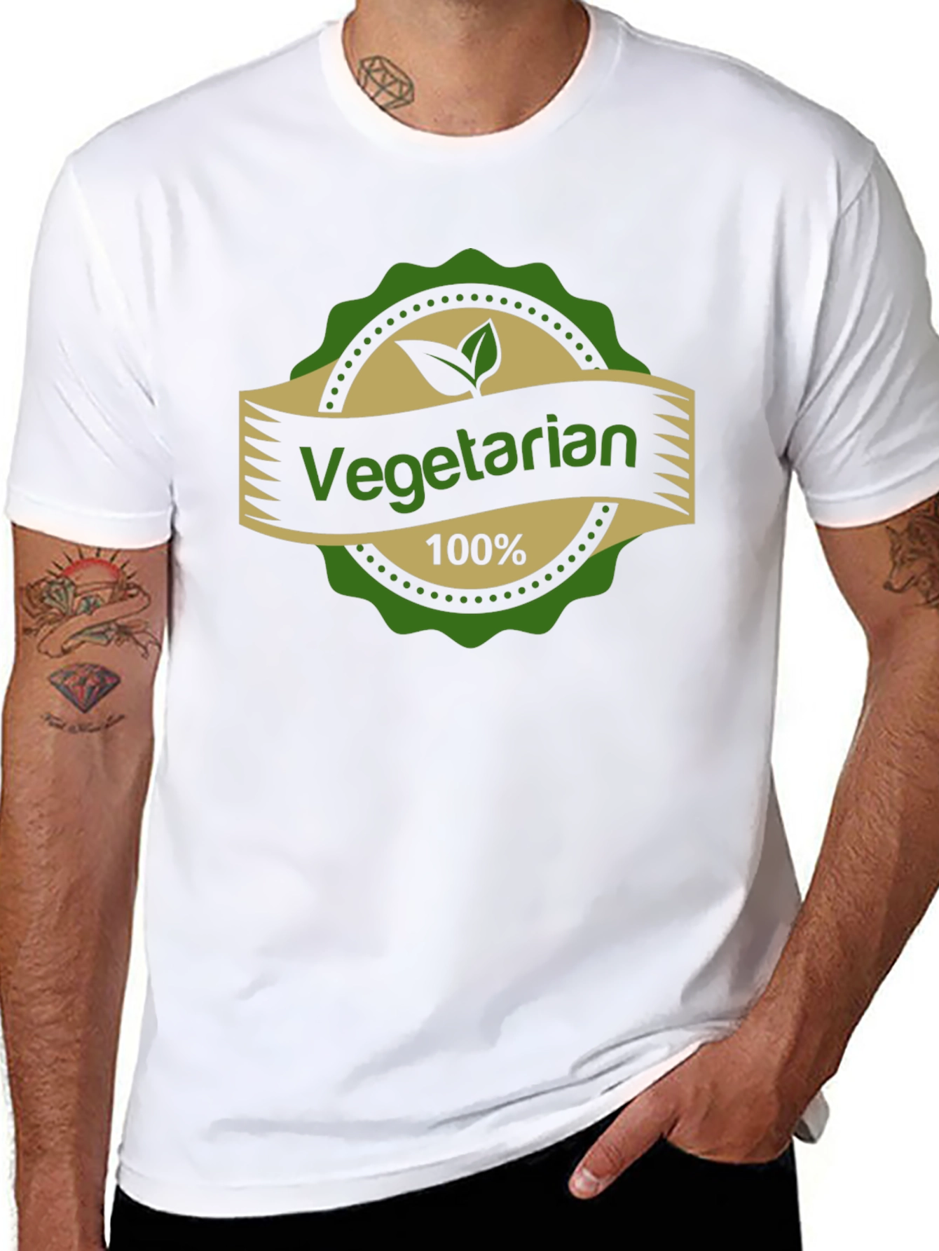 Black Vegetarian 100% T-Shirt view 8