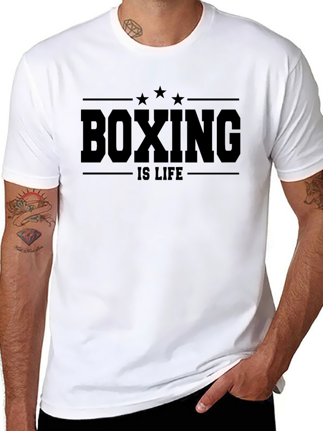 Black Boxing Is Life Black Graphic T-Shirt view 8