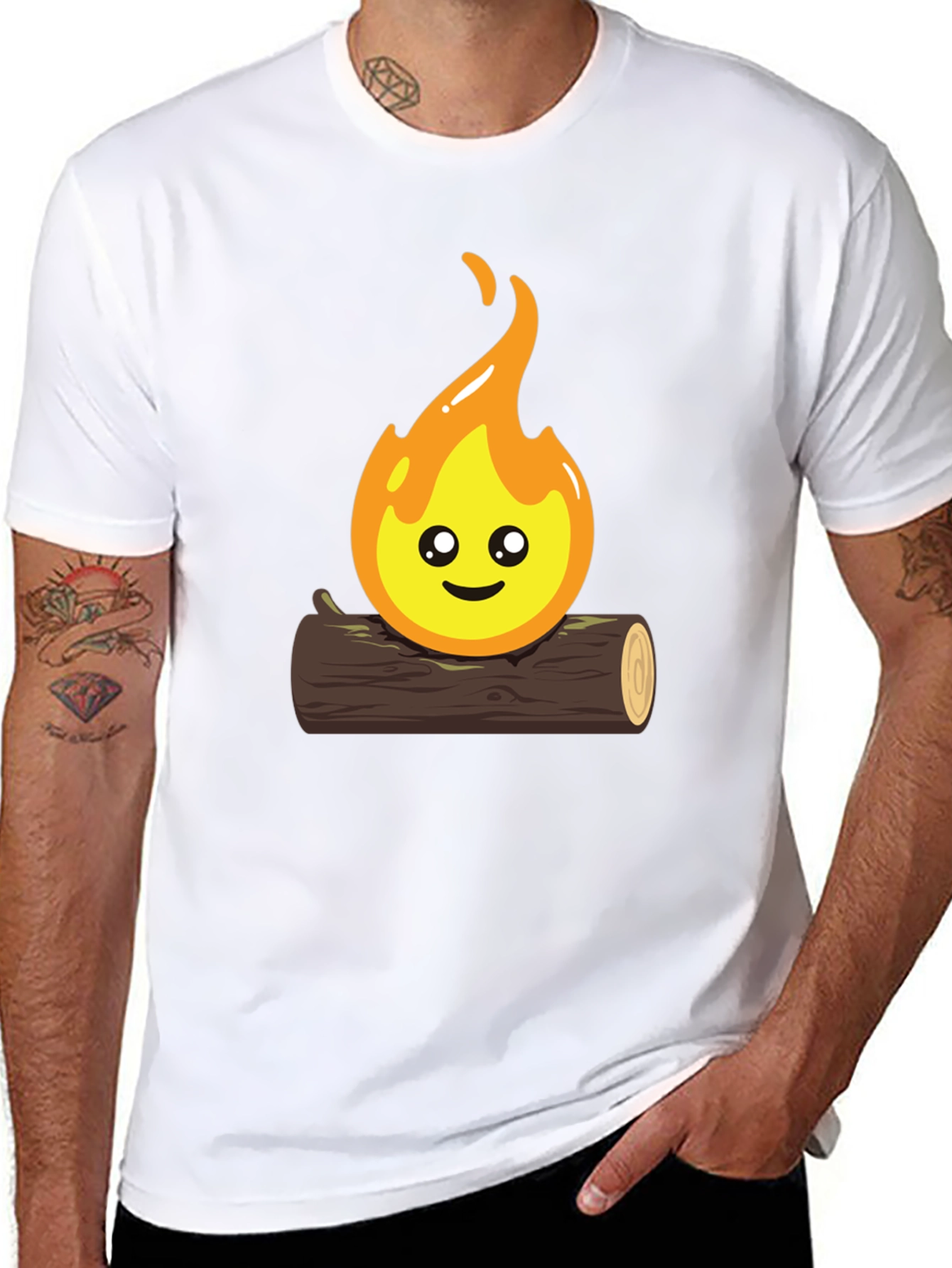 Black Cute Campfire Graphic T-Shirt - Black view 8