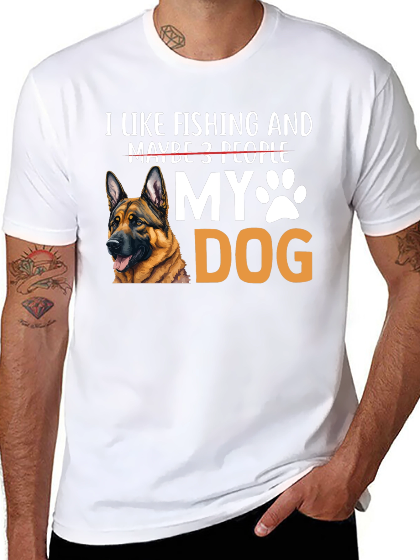 Black I Like Fishing & My Dog T-Shirt view 8