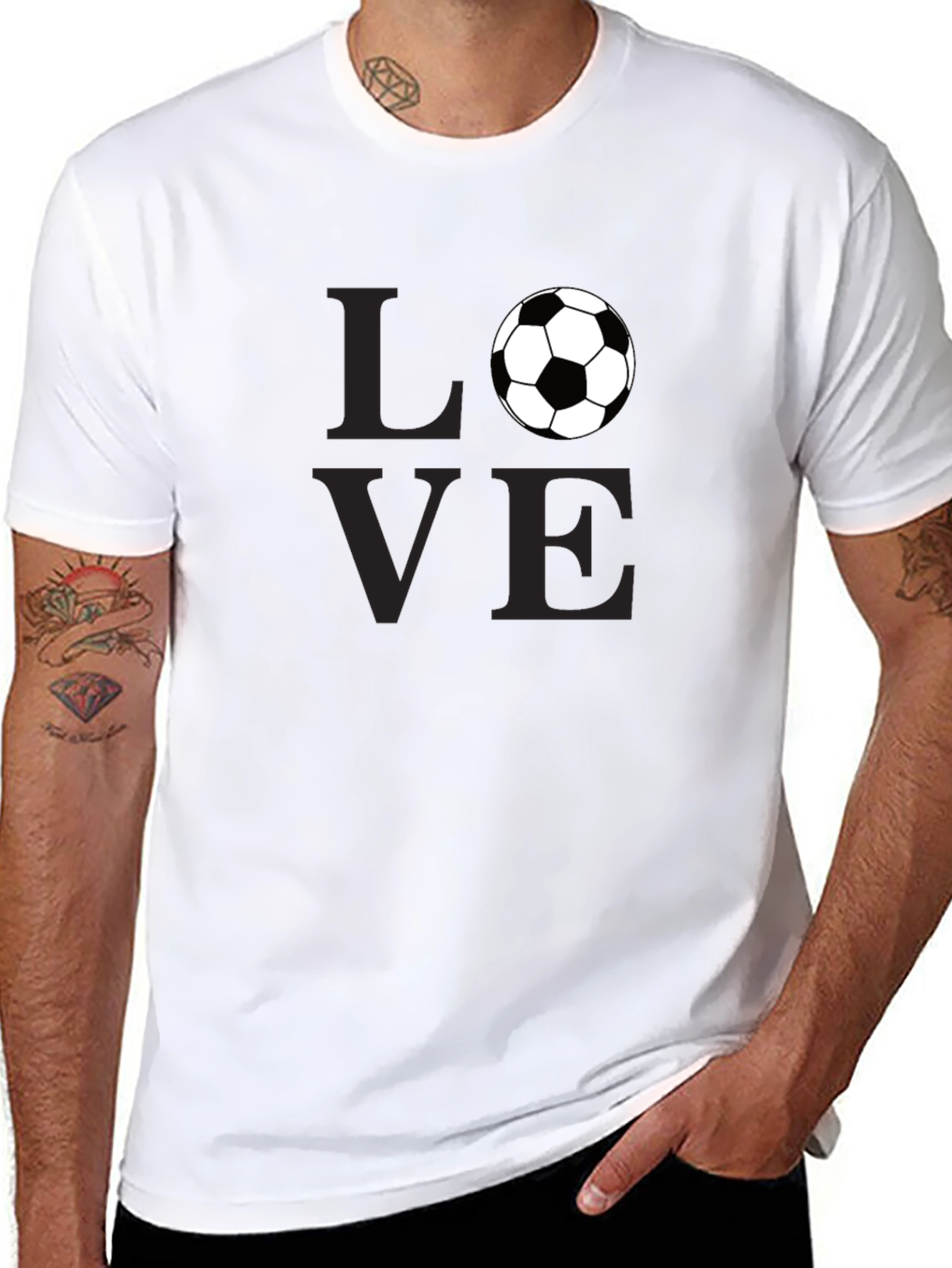 Black Love Soccer Graphic T-Shirt view 8