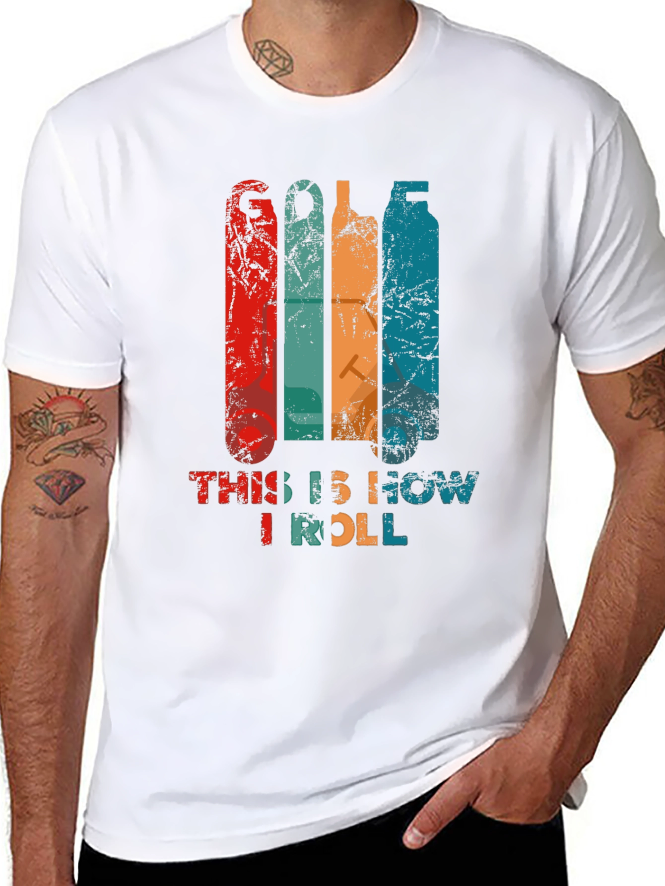 Black Golf This is How I Roll Black T-Shirt view 8