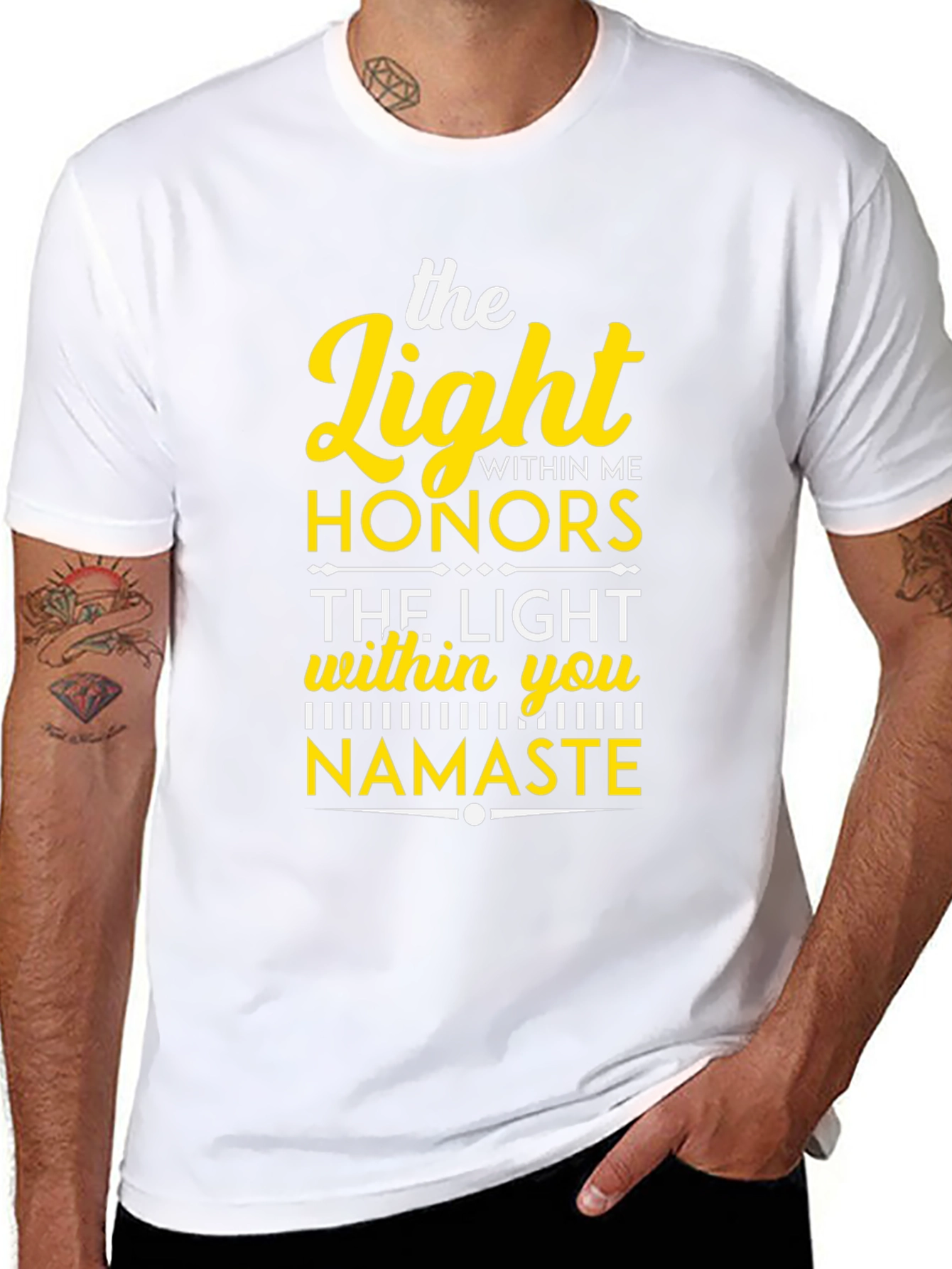 Black The Light Within Namaste Black T-Shirt view 8