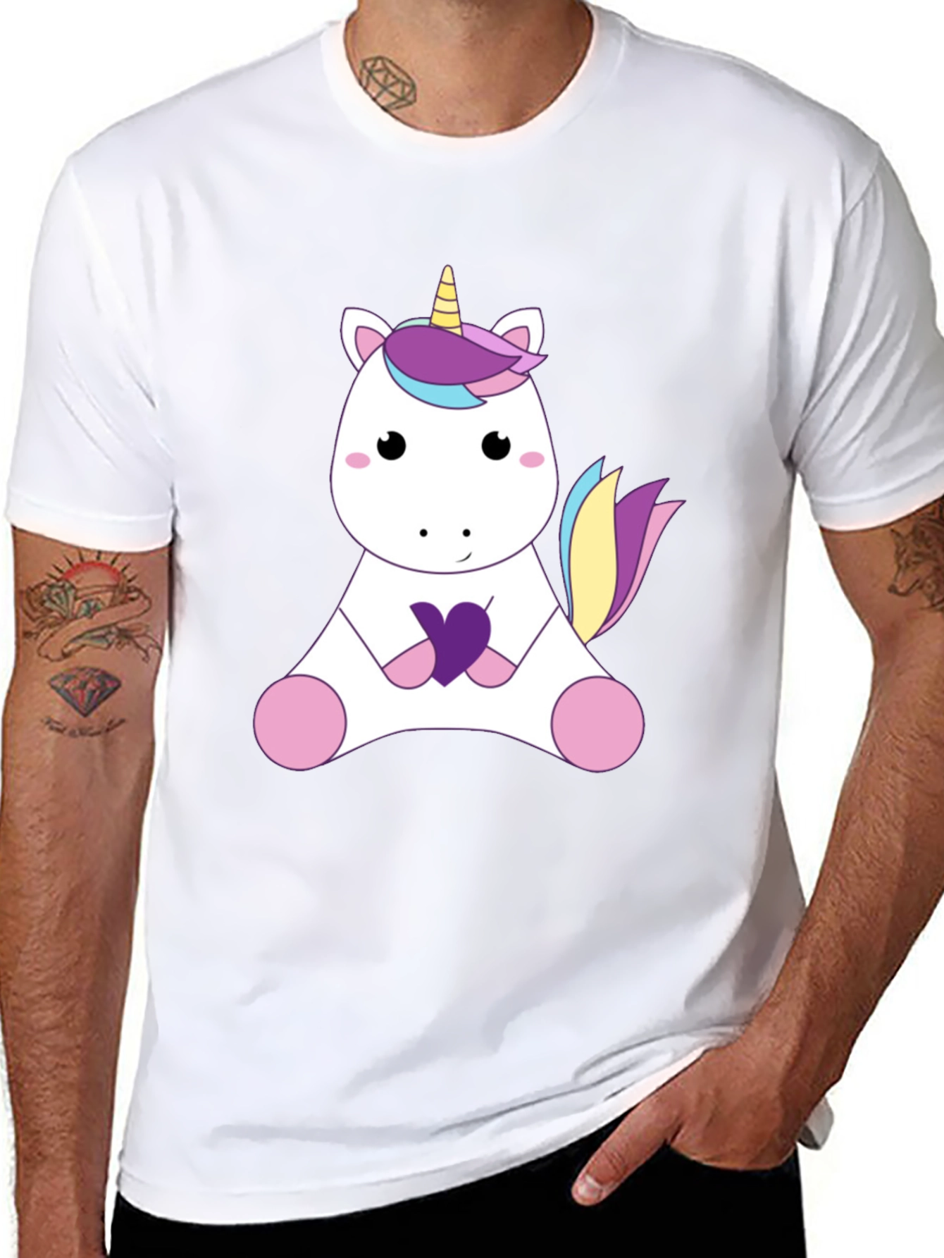 Black Unicorn Graphic T-Shirt - Cute Cartoon Design view 8